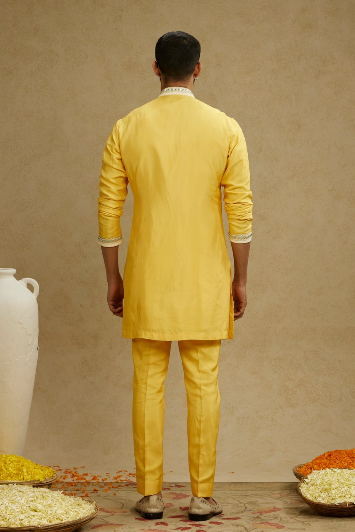 Front Open Embroidered Kurta With Pants