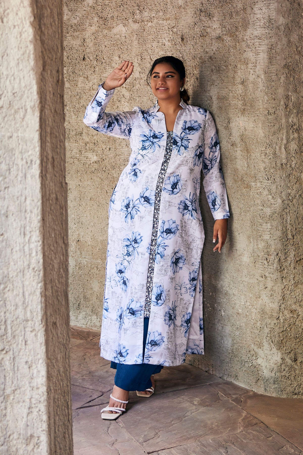 Blue Printed Full Kurta Set