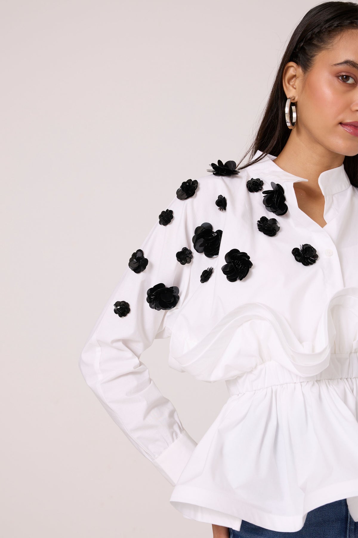 Alexa Applique Bright White Shirt