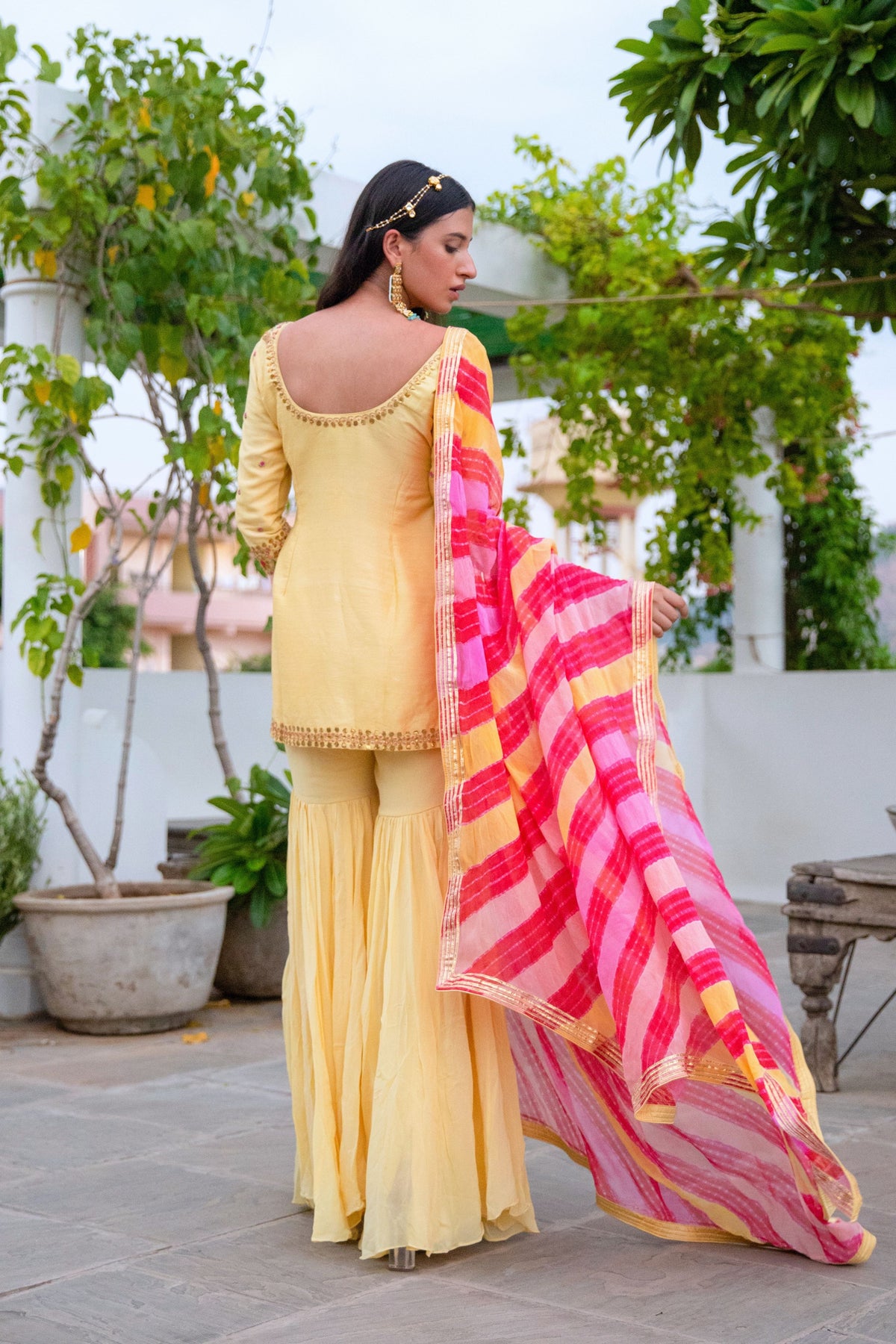 Yellow Silk Sharara Set