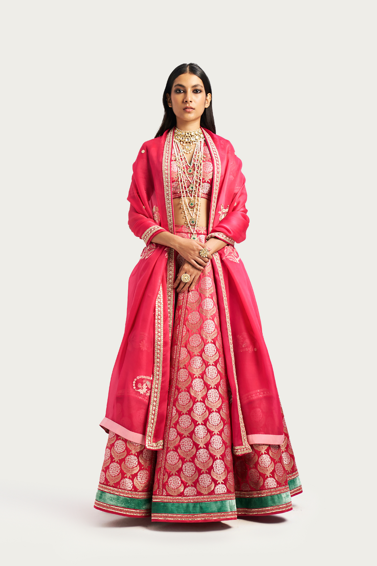 Mille fleur ruby lehenga set