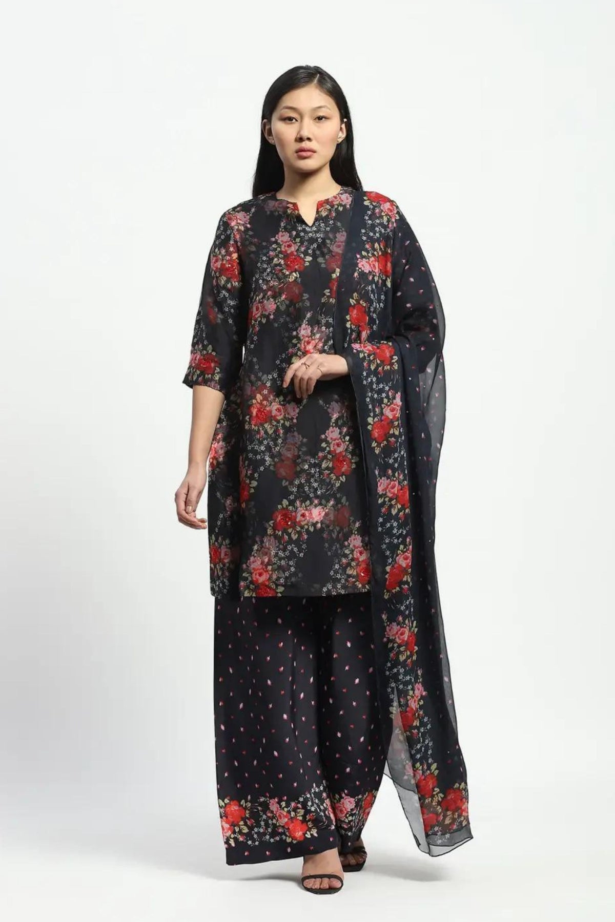 Black Rose Kurta Set