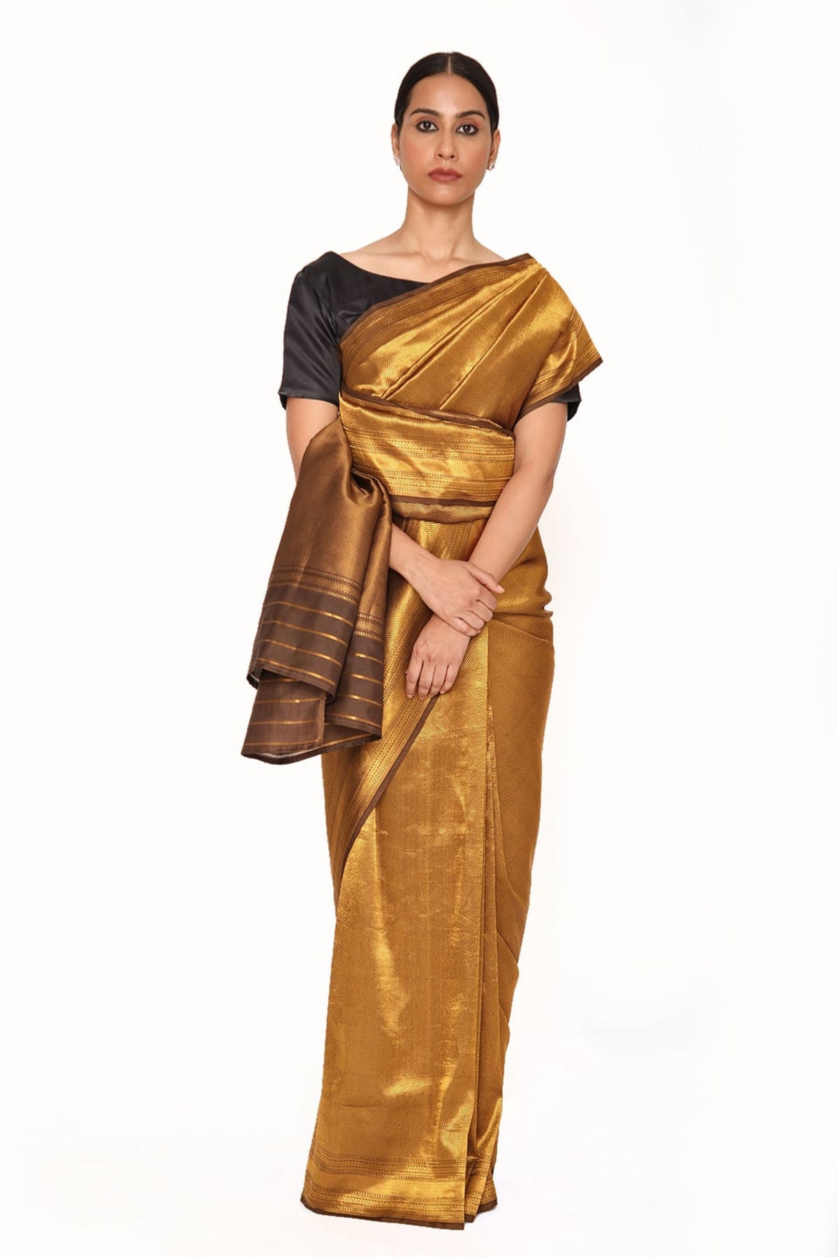 Copper Brown Mashru Saree