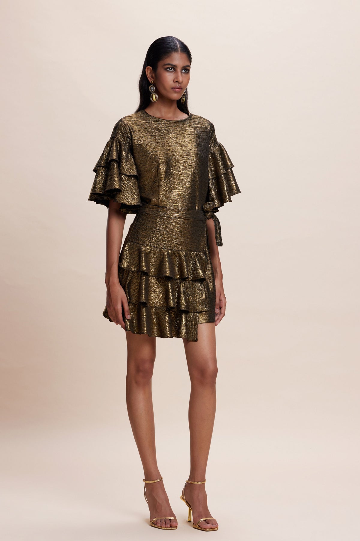 Golden Ruffle Dress