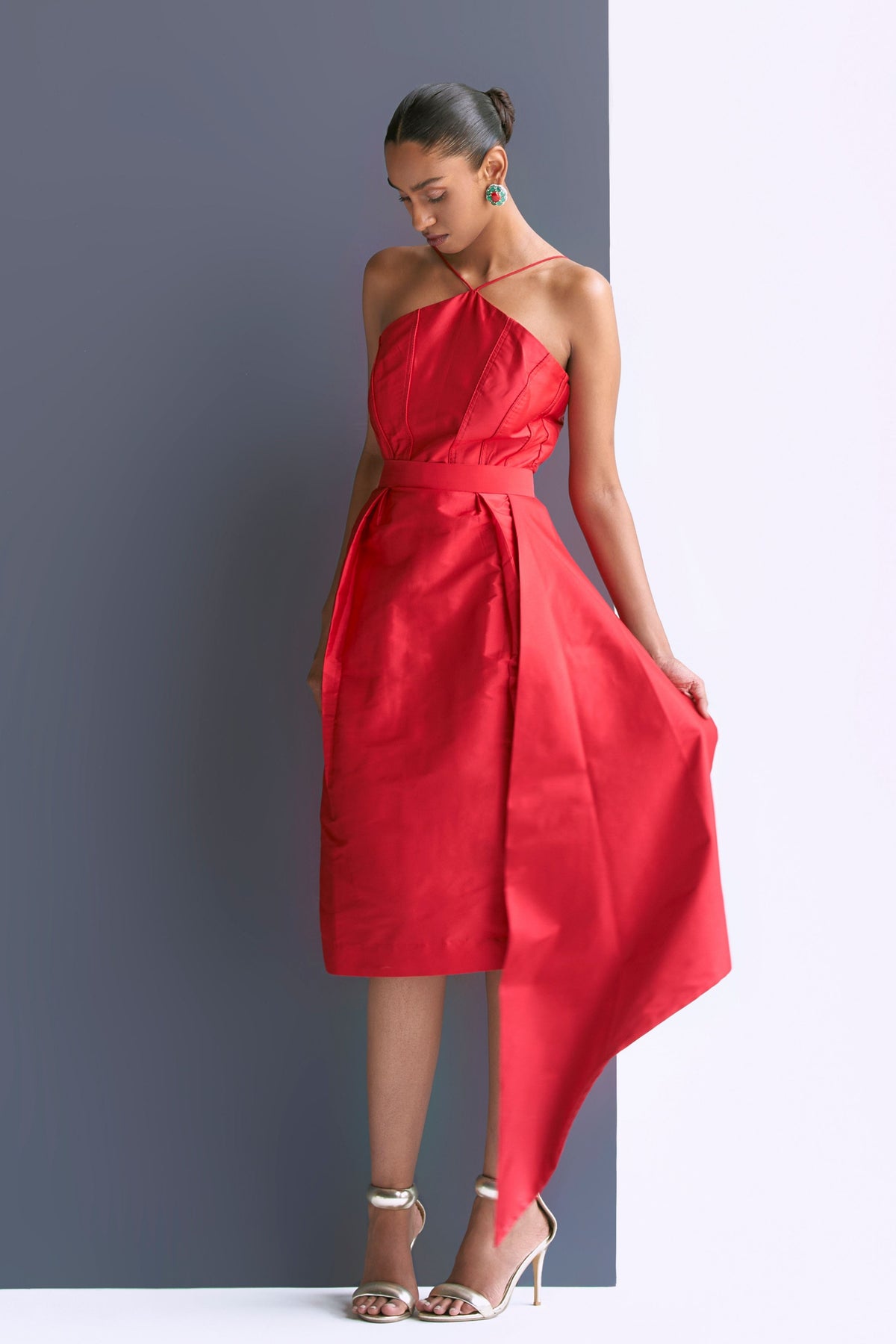 Red Column Dress