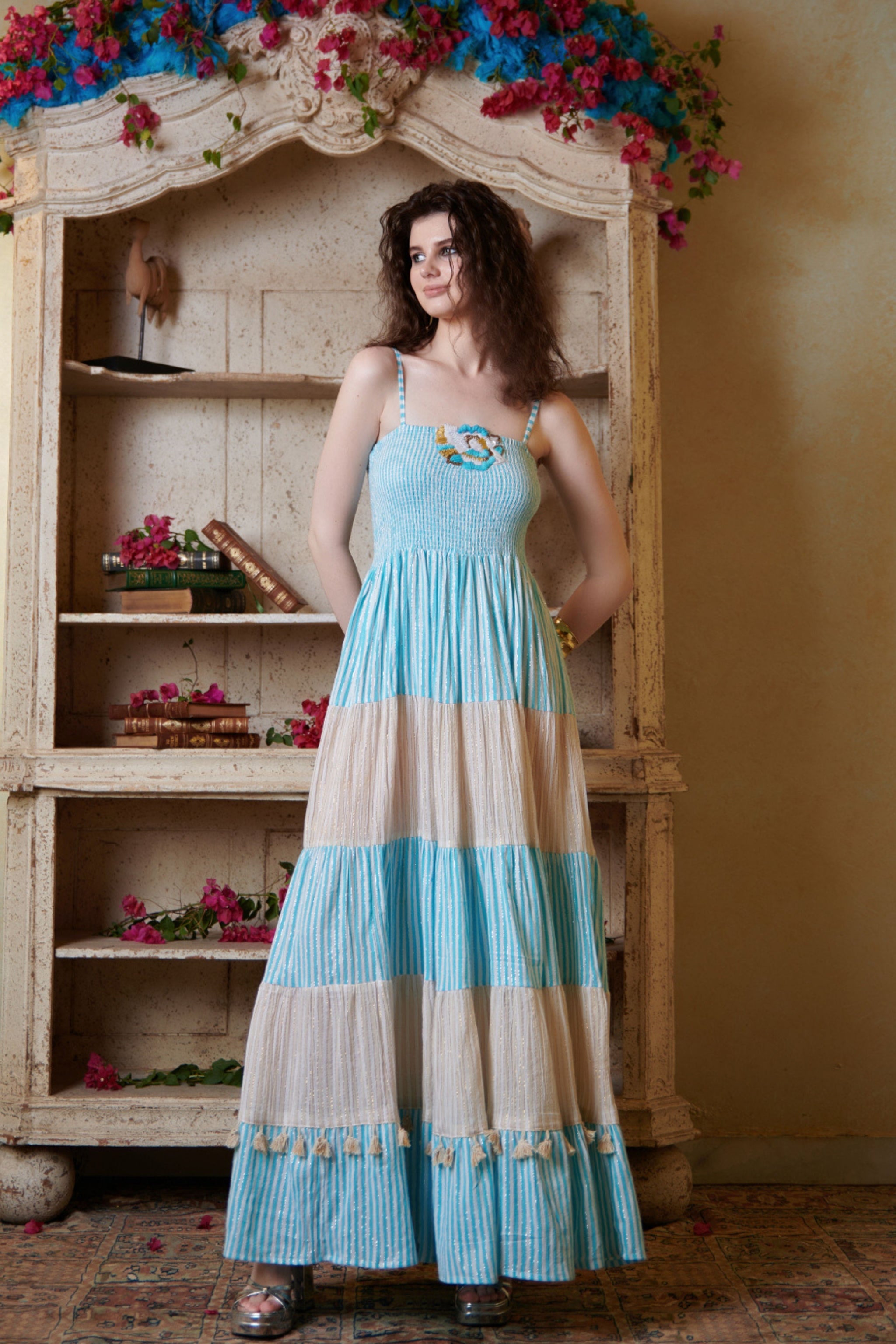 Cin Cin Pastel Smocking Tier Maxi Dress Elahe