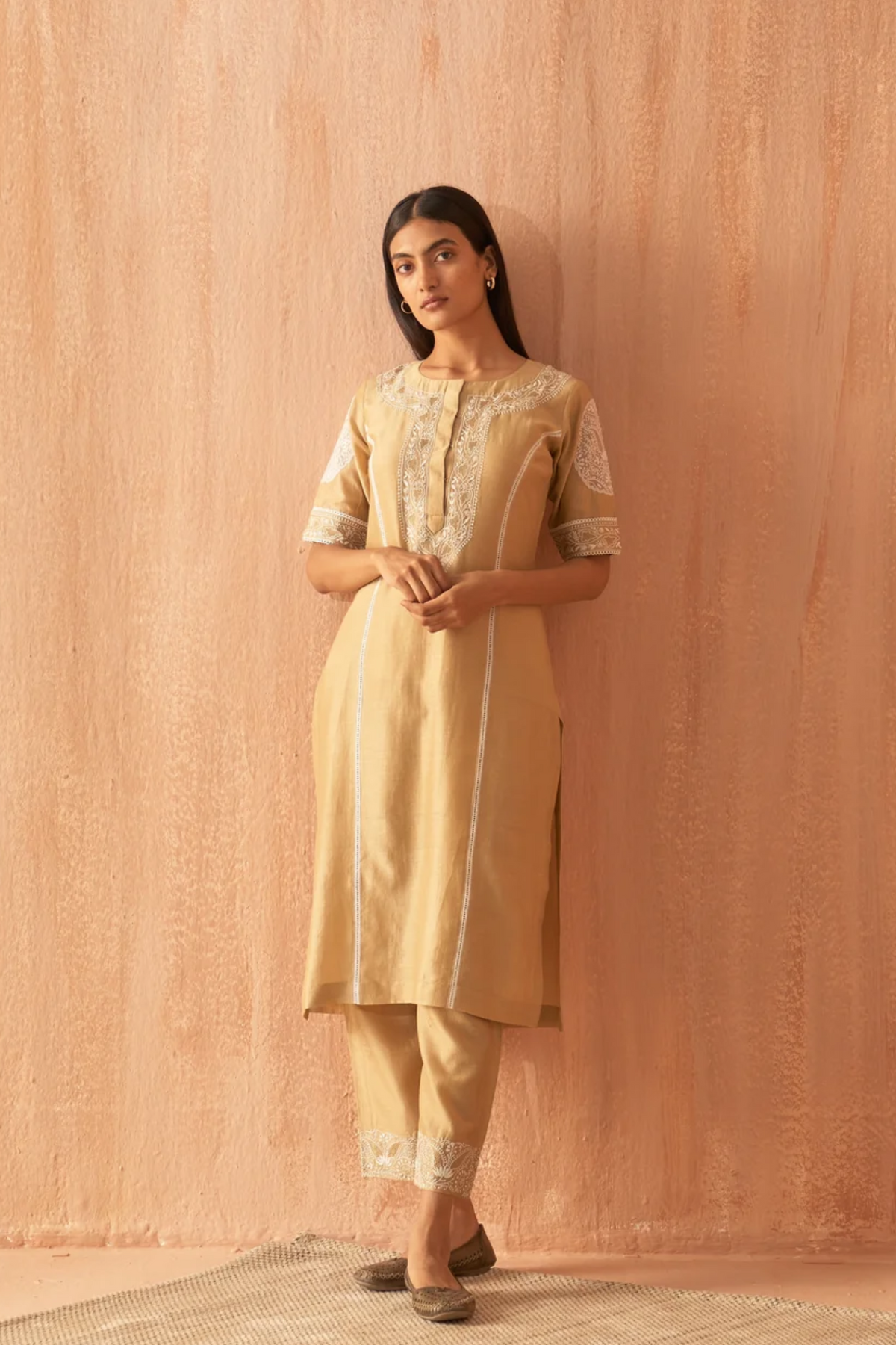 Gold Chanderi Co-ord Set