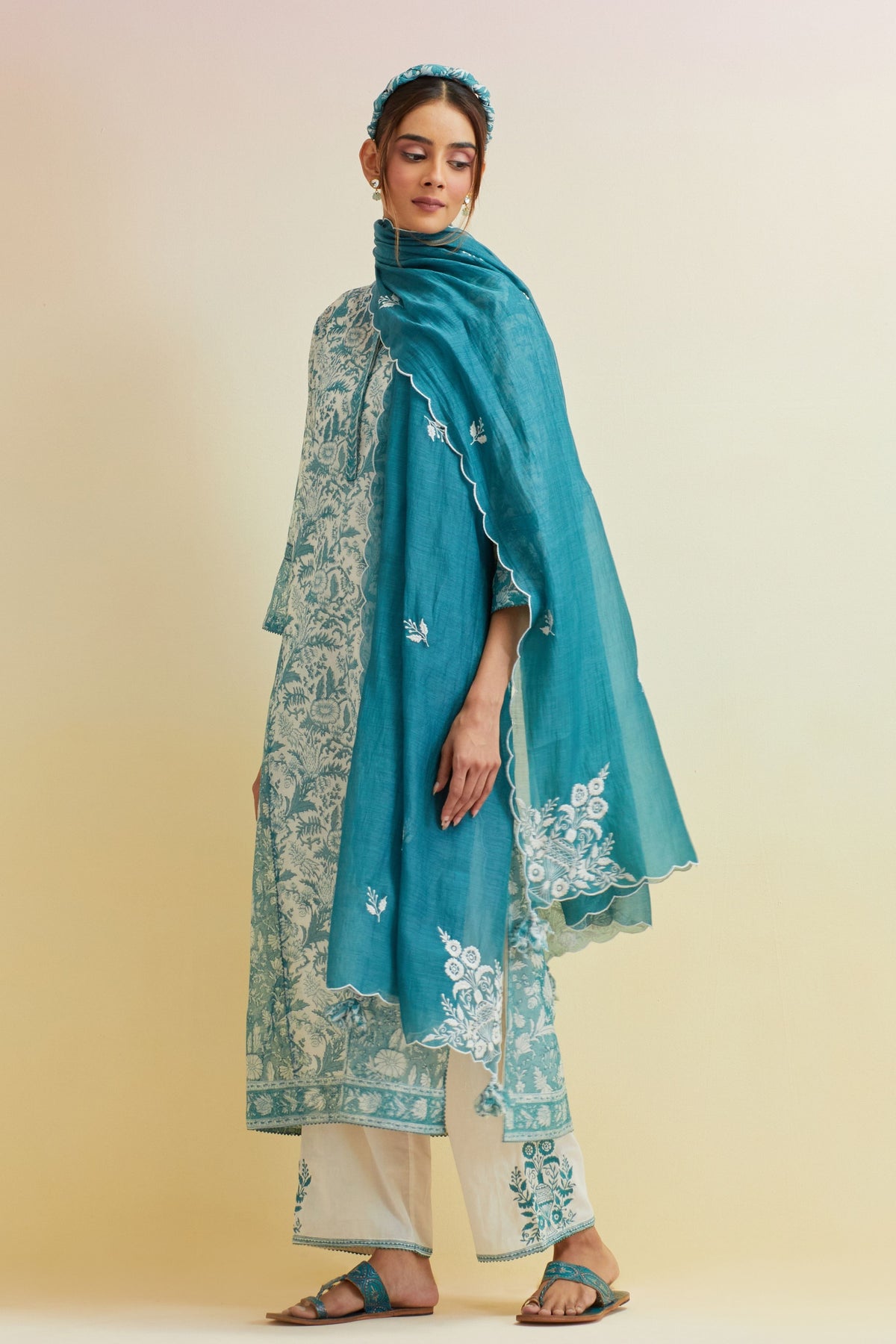 Tropical Teal Kurta Set