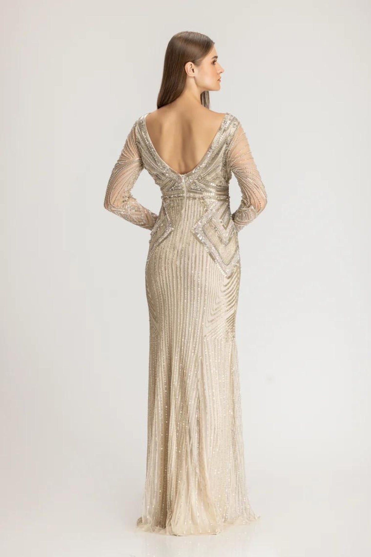 Ivory Full sleeves gown