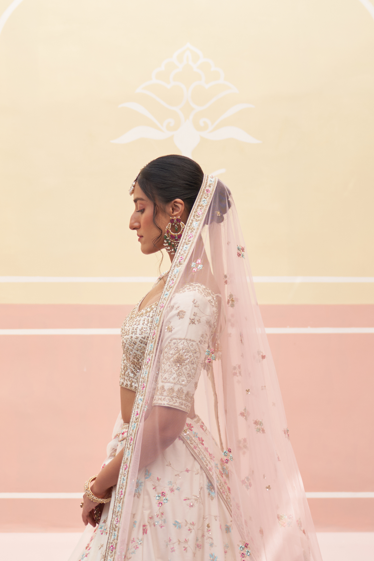 Ivory Silk Lehenga Set