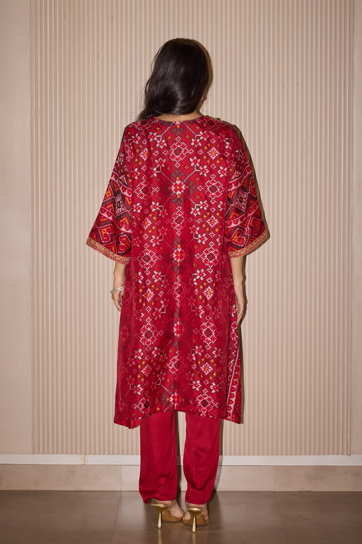 Royal Red Long Tunic Set