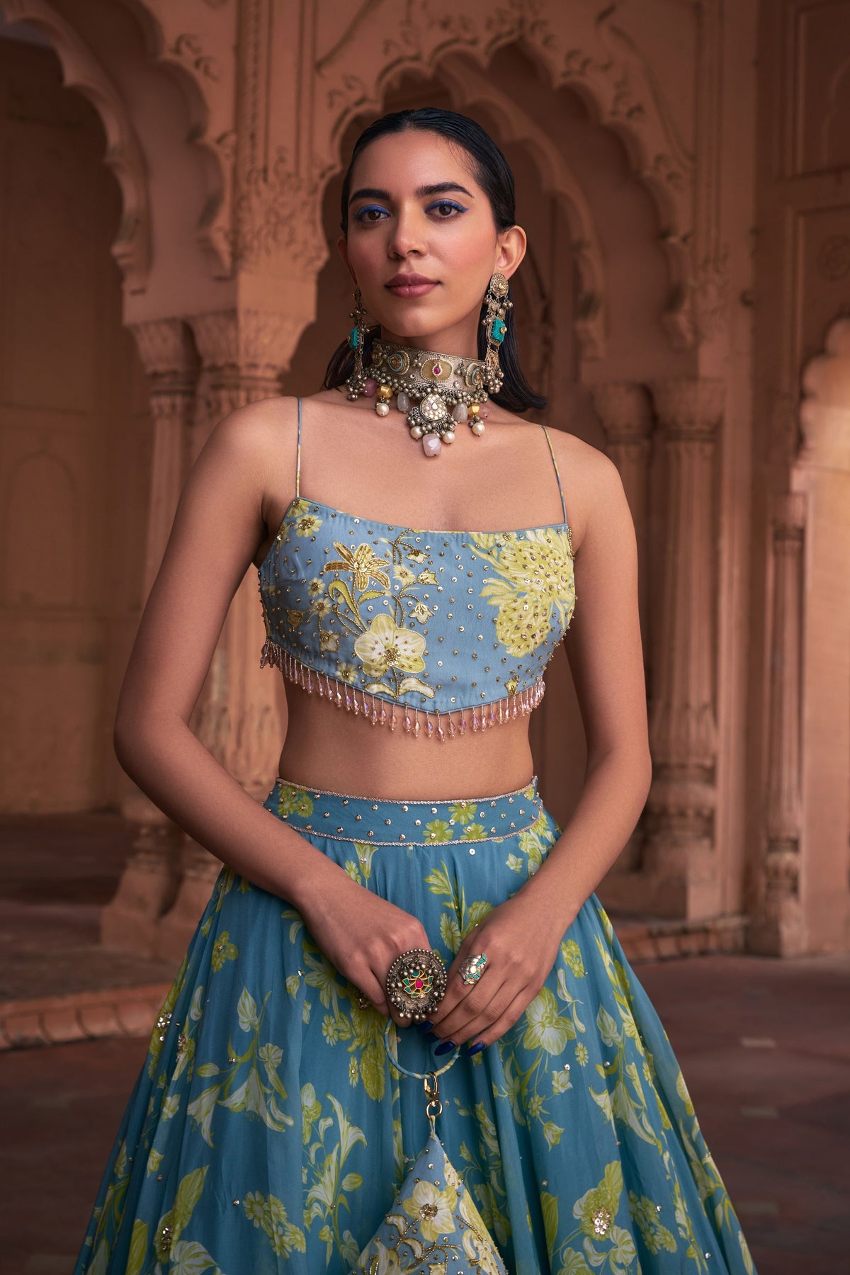 Ice Blue Lehenga Set