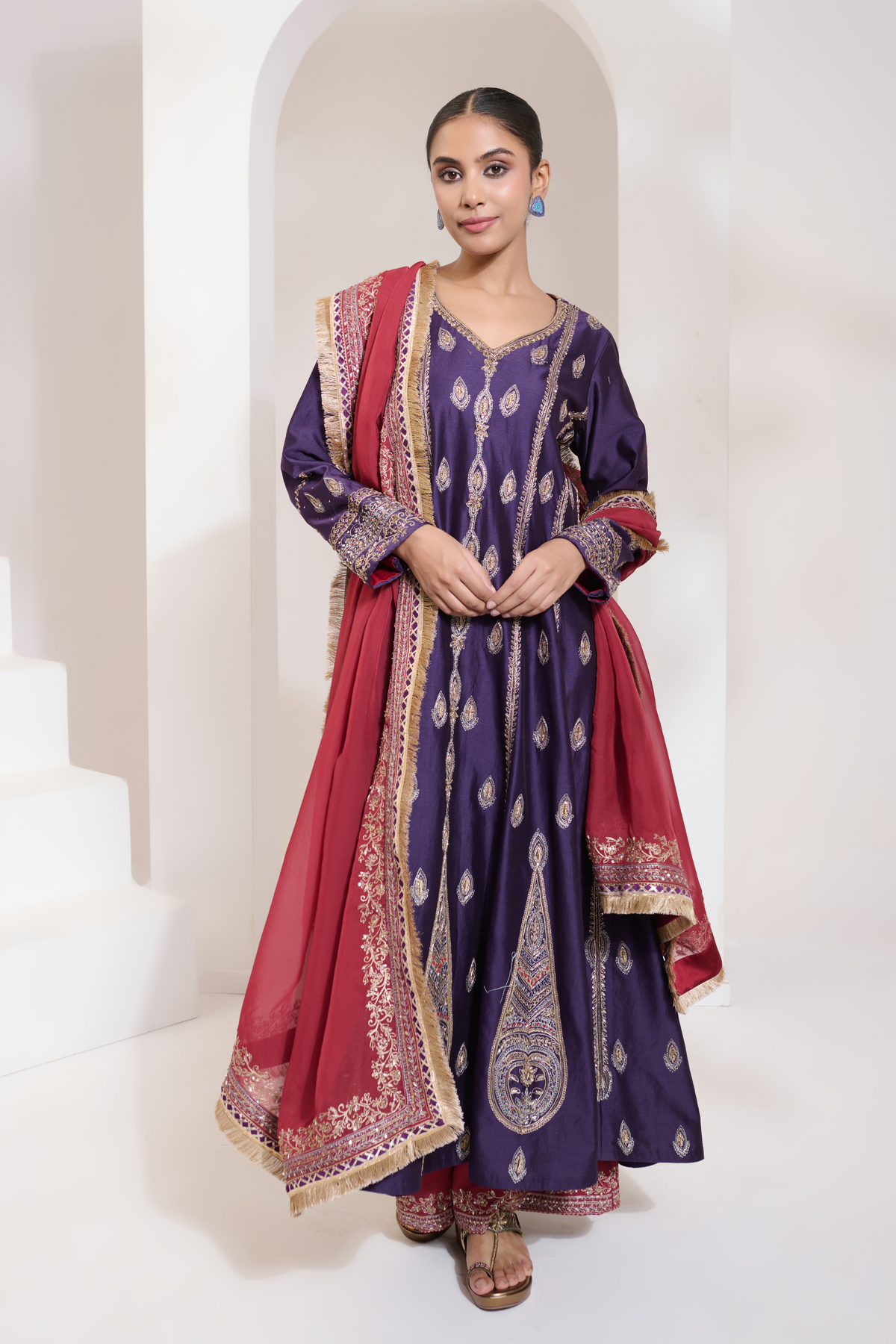 Afsana Anarkali Set Purple