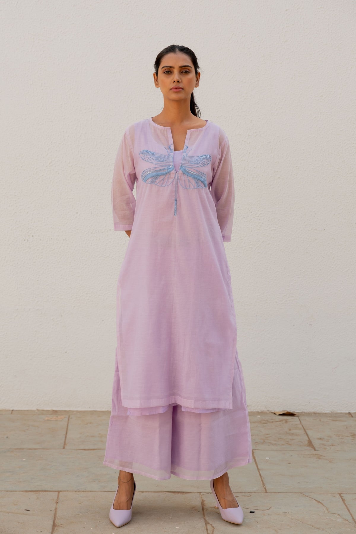 Dragonfly on Thistle Kurta Set