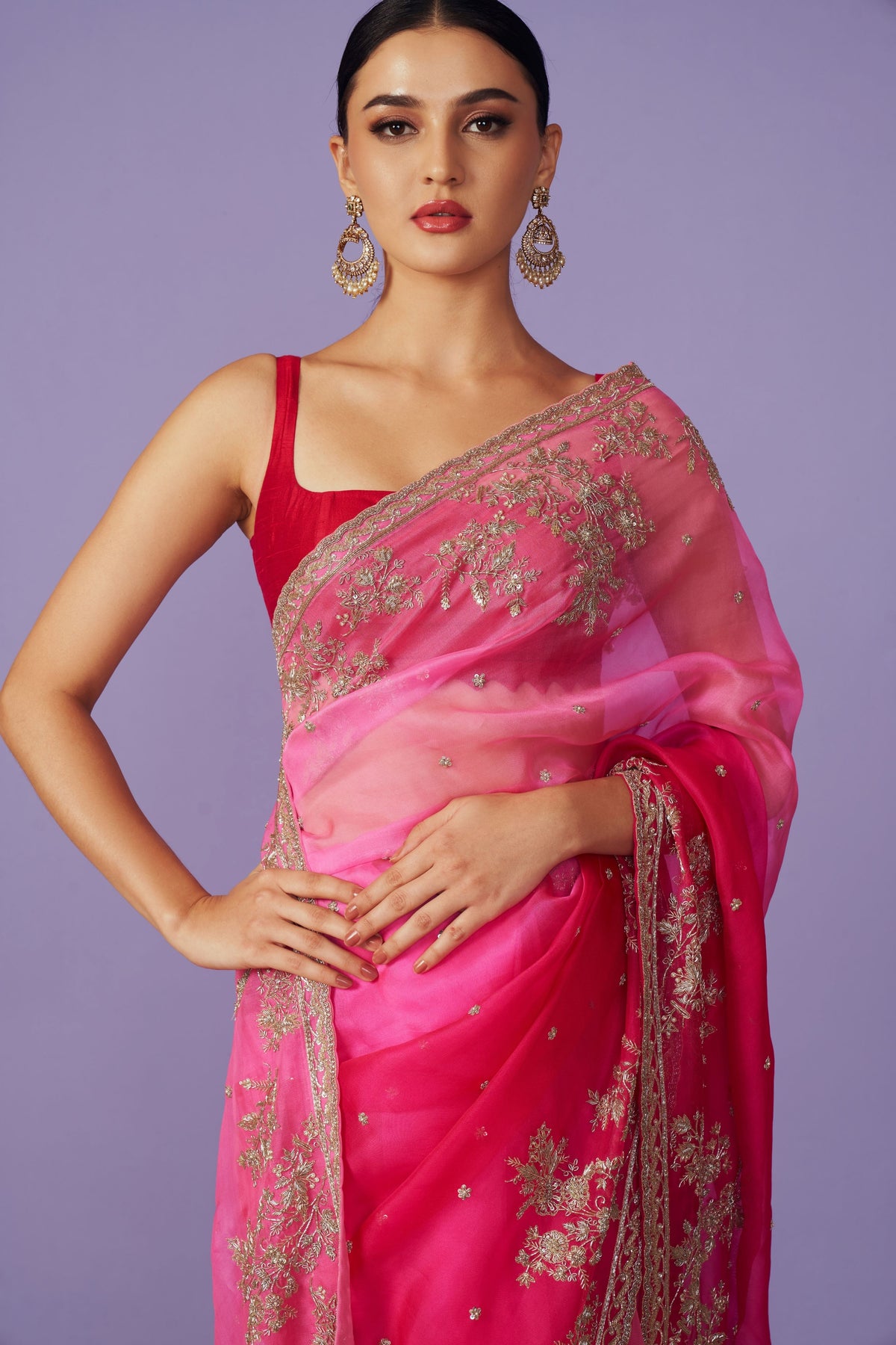 Inayat Pink Saree Set