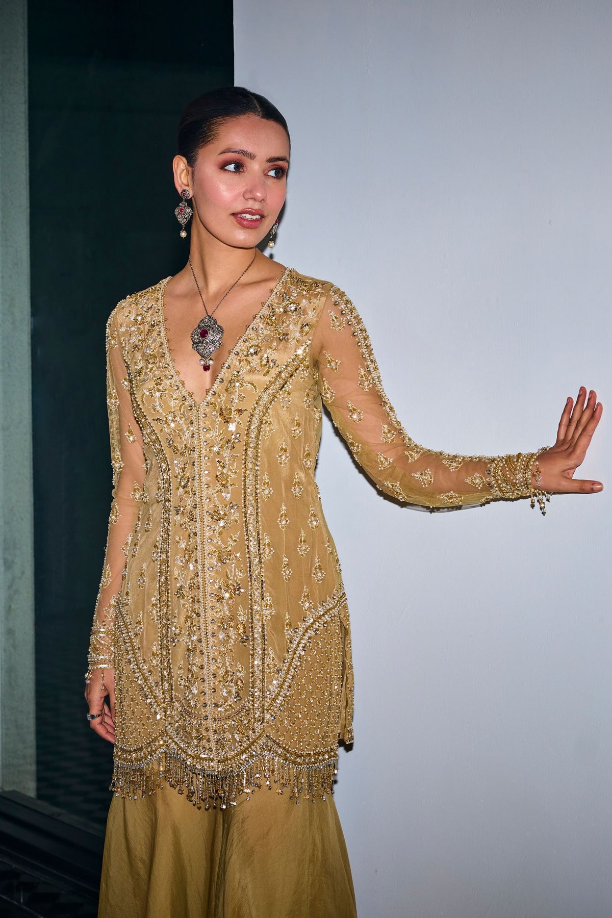 Gold Sharara Set