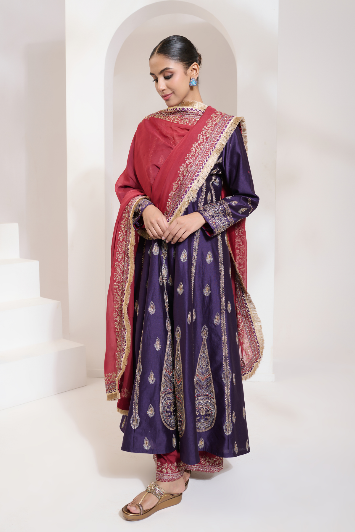 Afsana Anarkali Set Purple