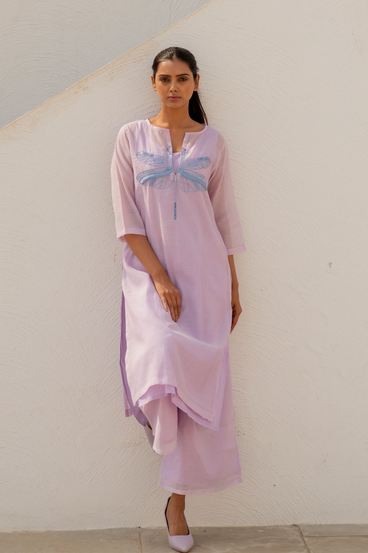 Dragonfly on Thistle Kurta Set