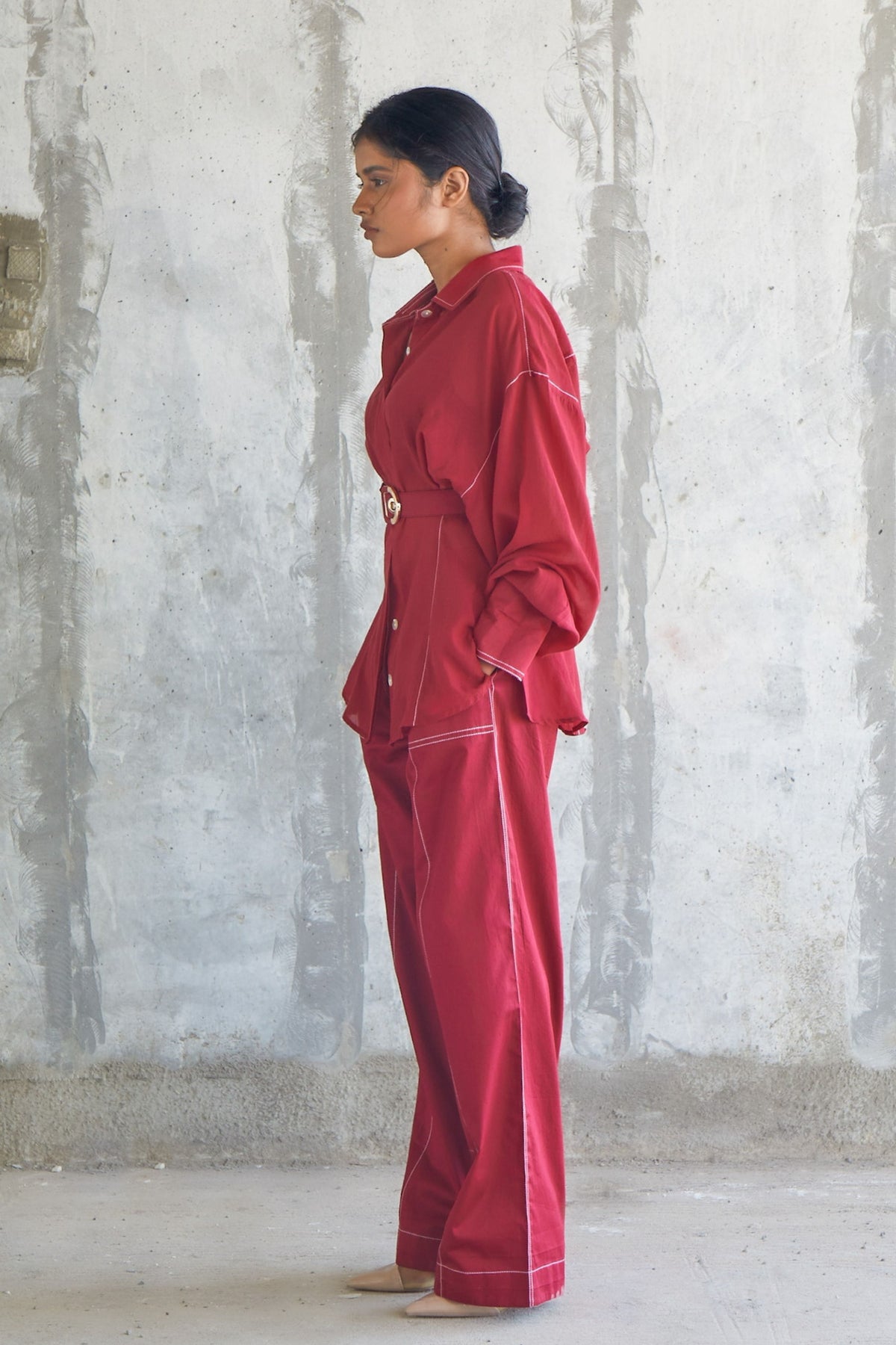 Mild Flare Maroon Trouser