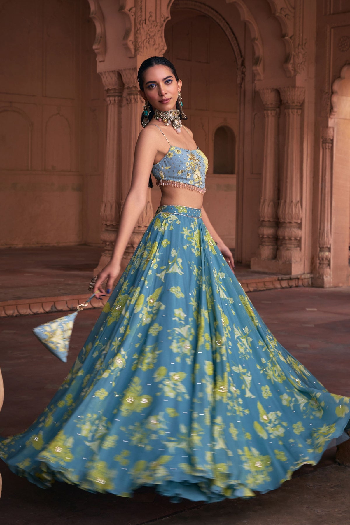 Ice Blue Lehenga Set