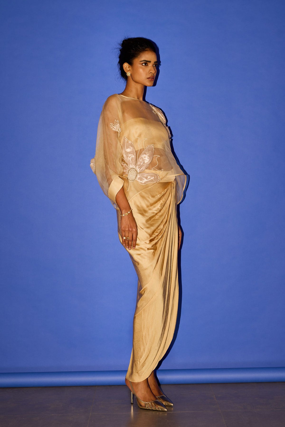 Ivory Pearl Work Kaftan Set