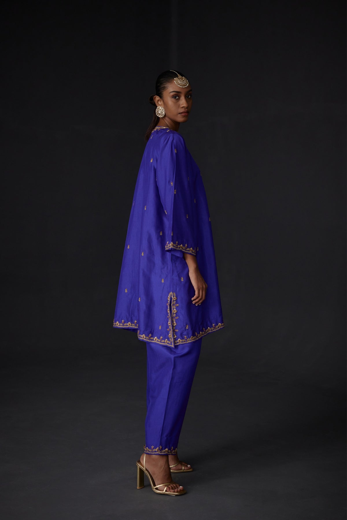 Short Embroidered Tunic &amp; Trouser Set