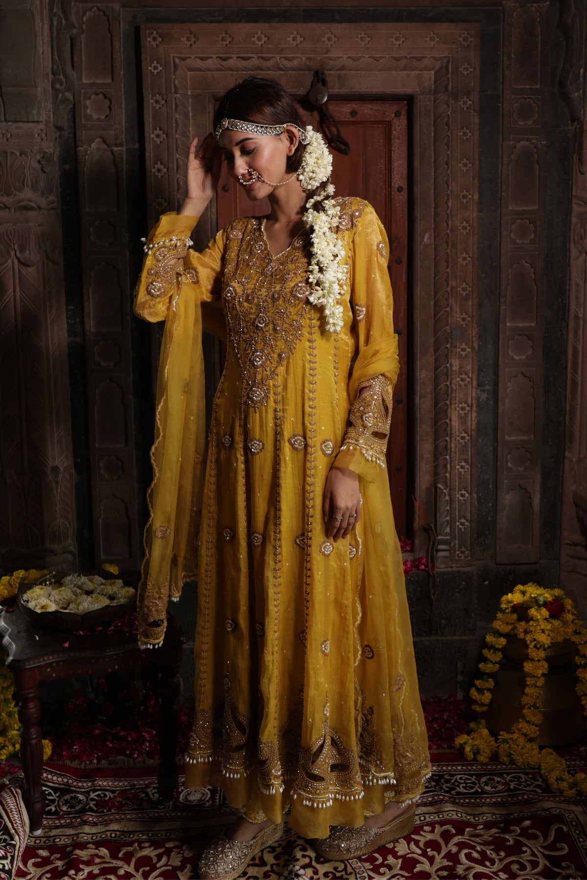 Yellow Anarkali Set