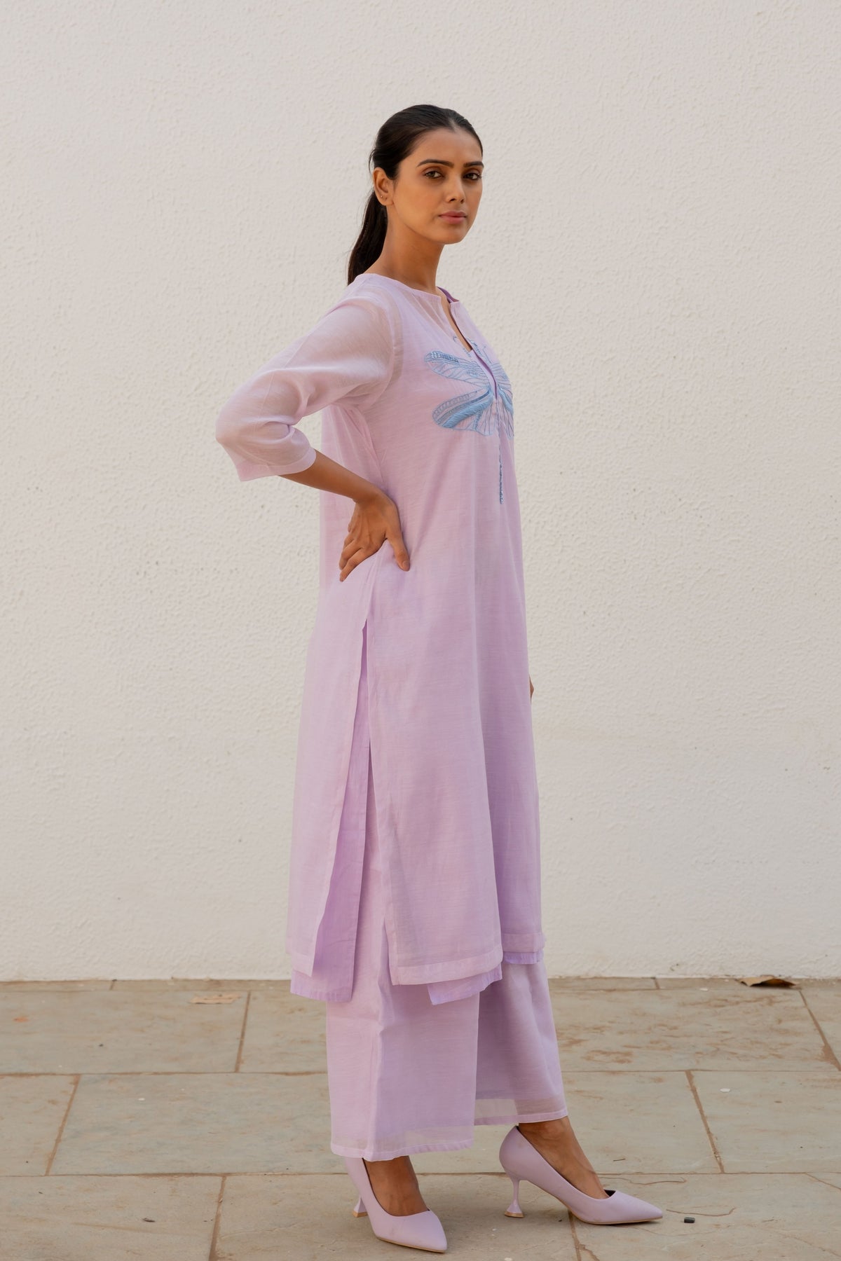 Dragonfly on Thistle Kurta Set