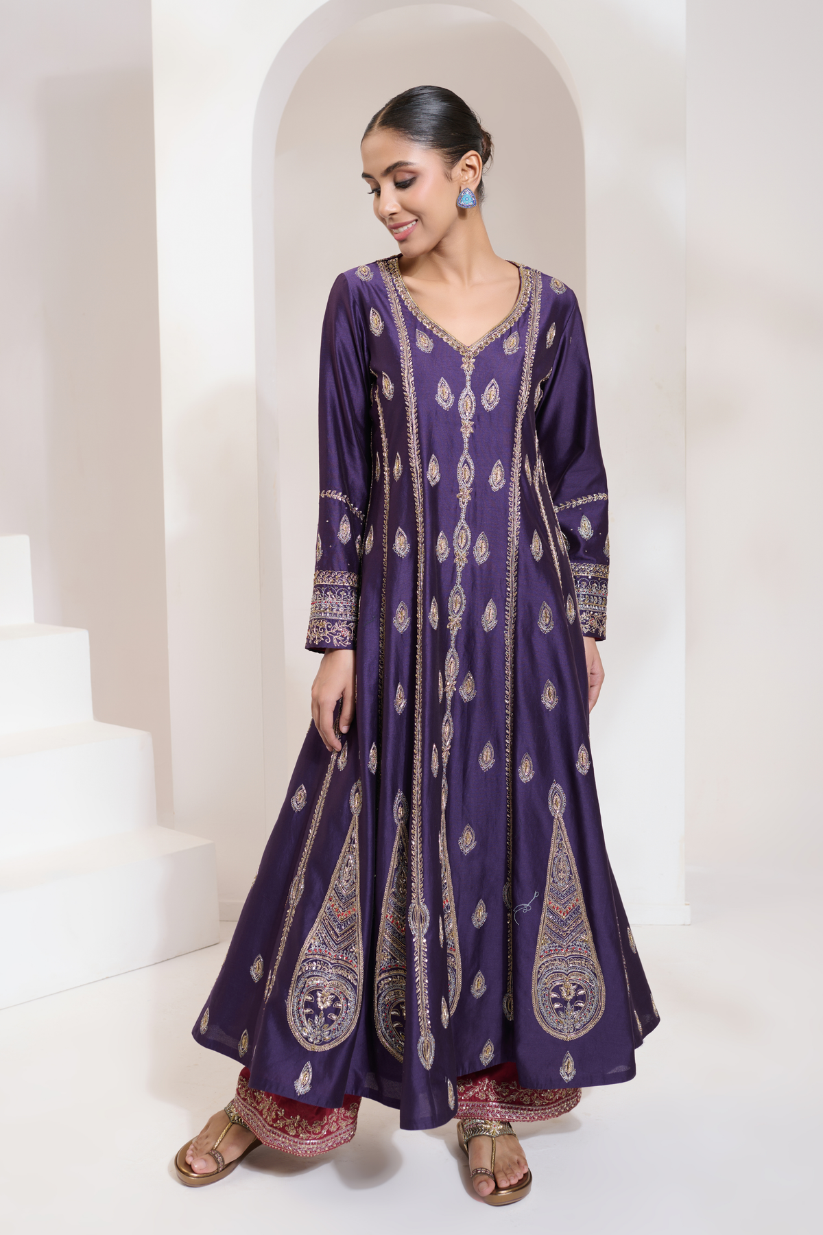 Afsana Anarkali Set Purple