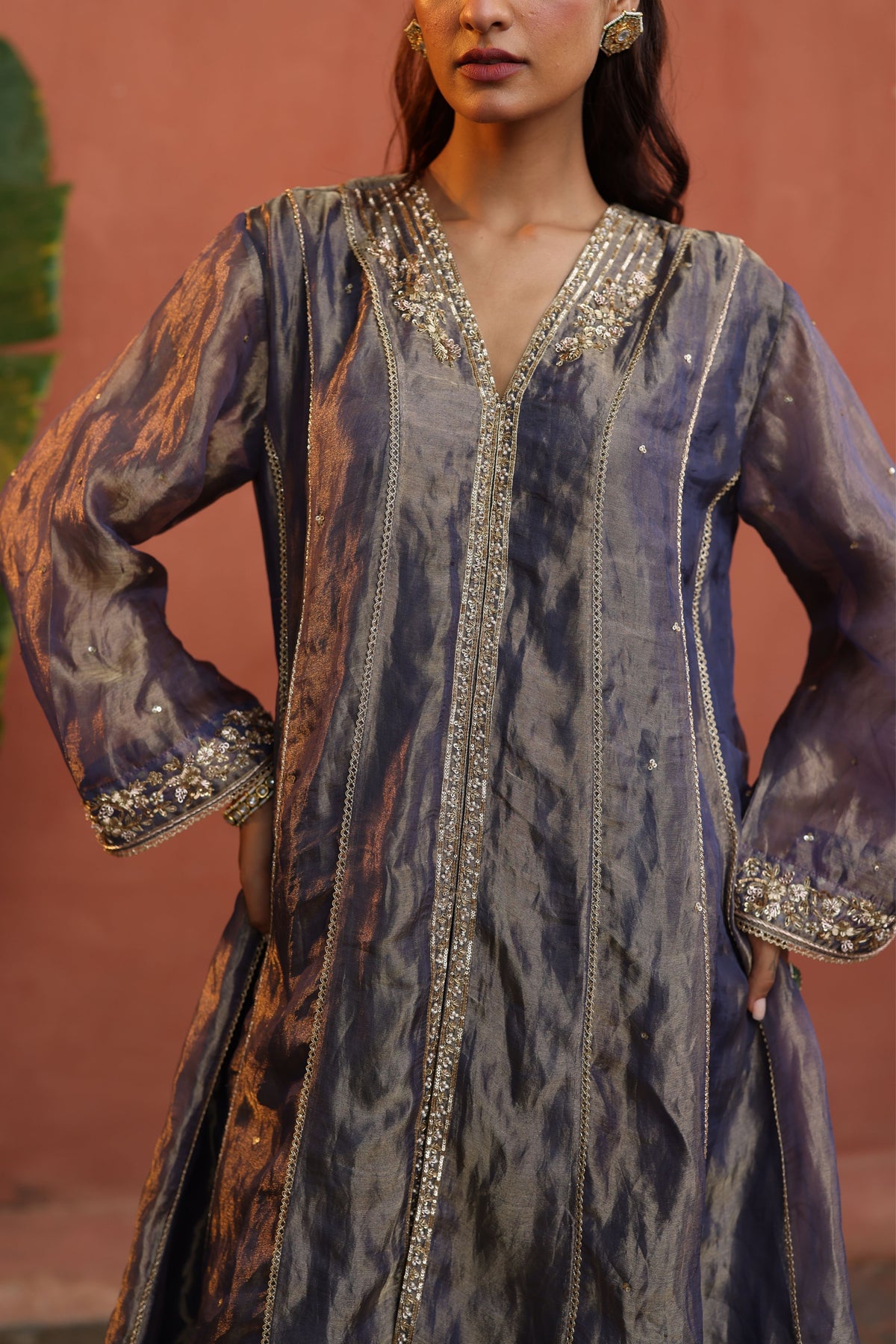 Grey Raya Kurta Set