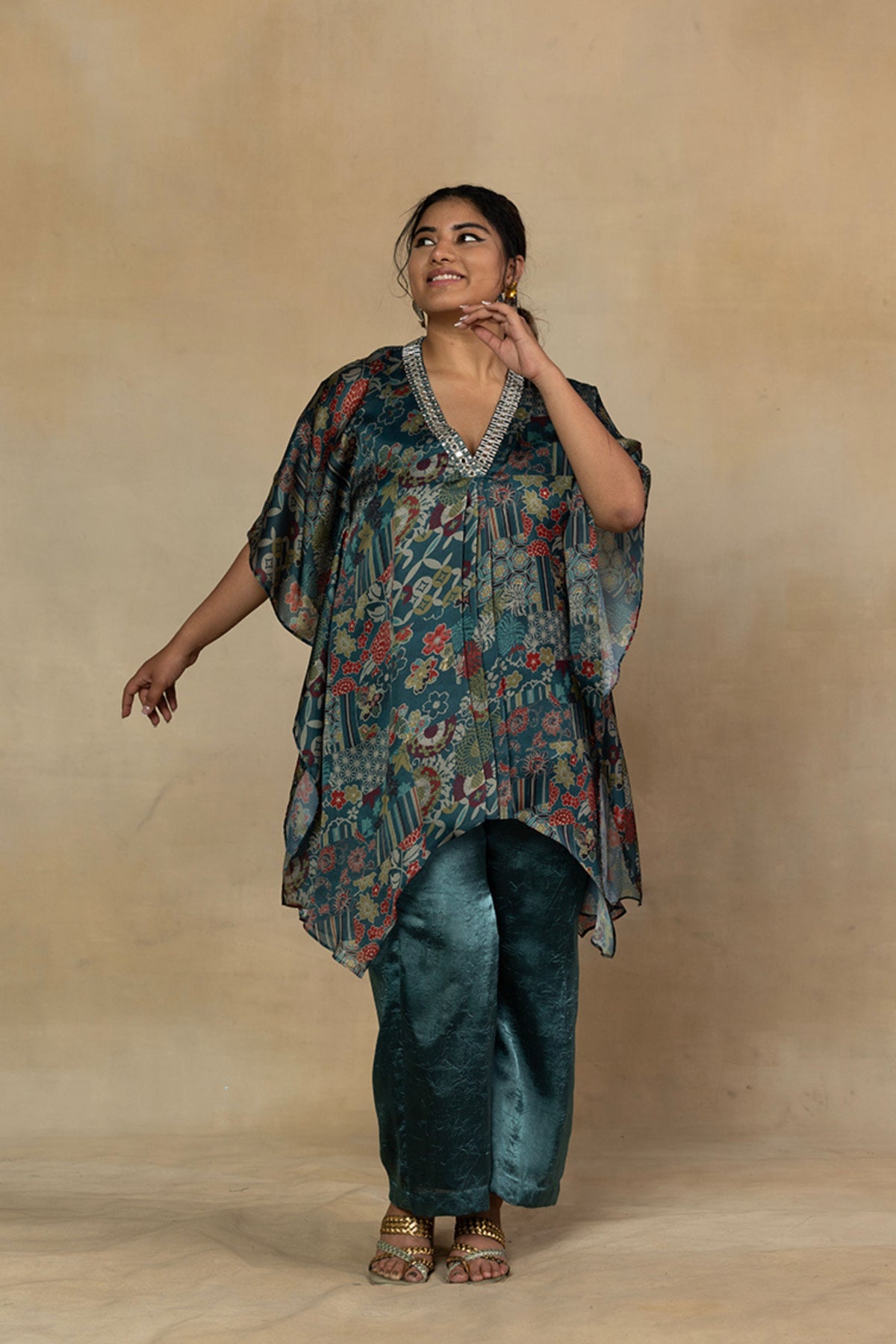 Kaftan Style Kurta with Palazzo Pants