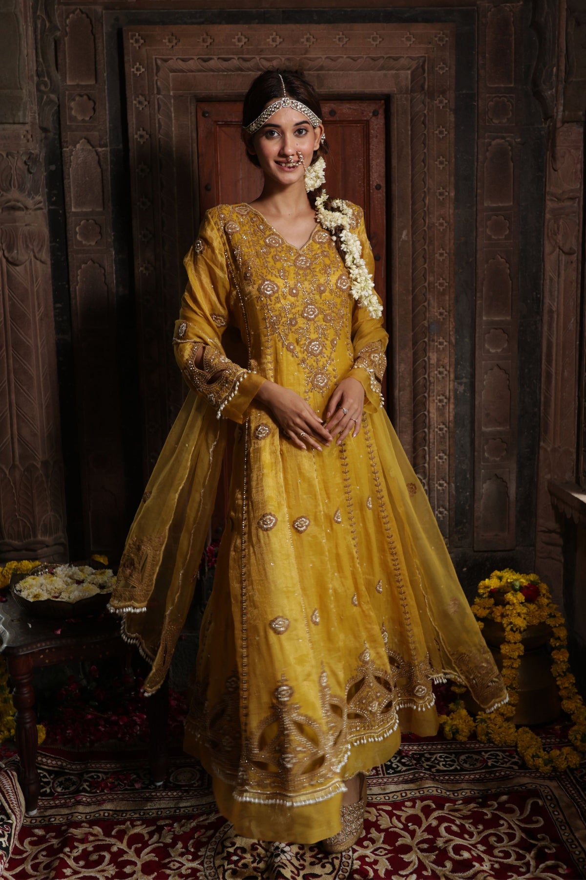 Yellow Anarkali Set