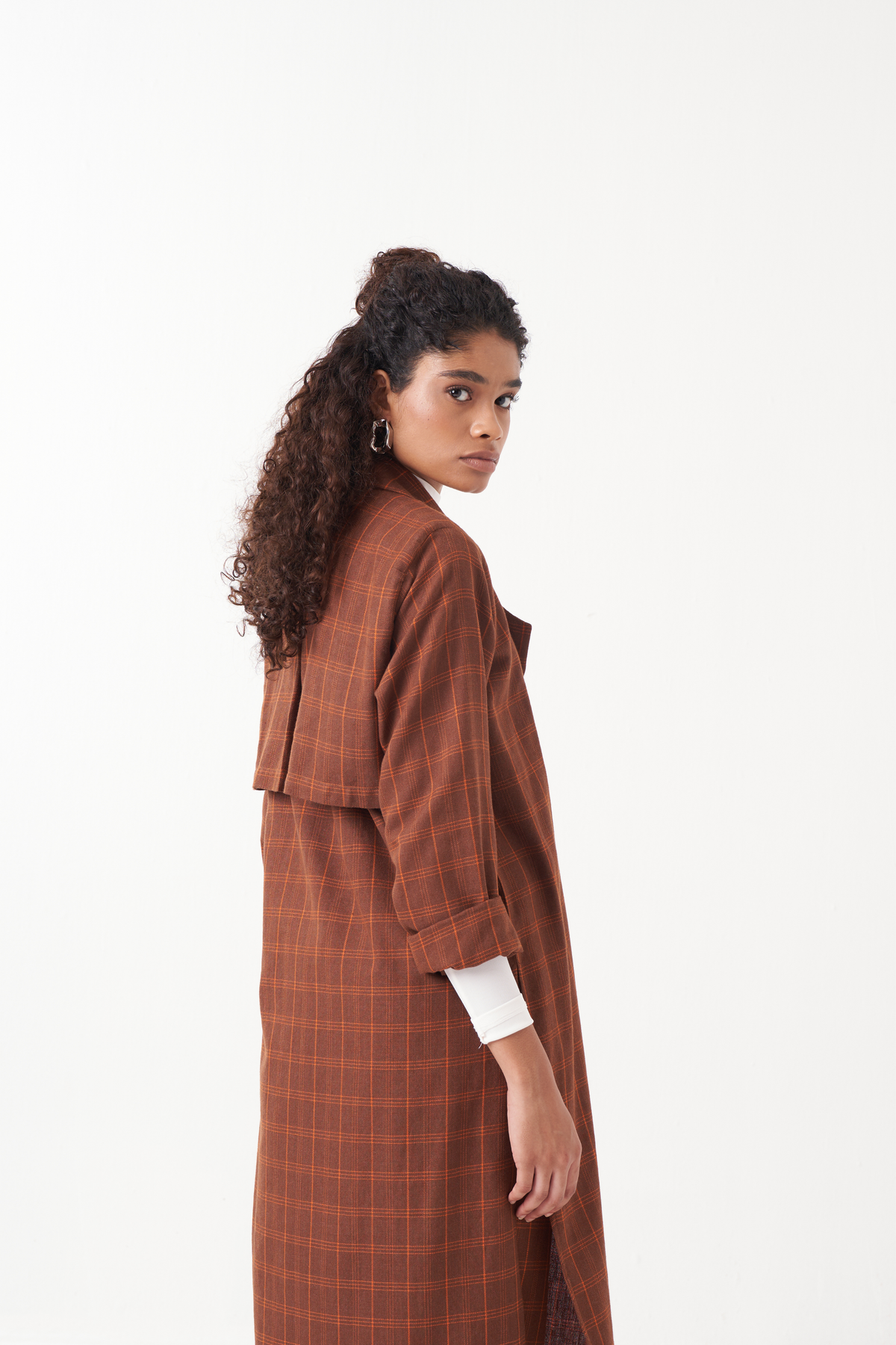 Overlap Kaftan Brown Check