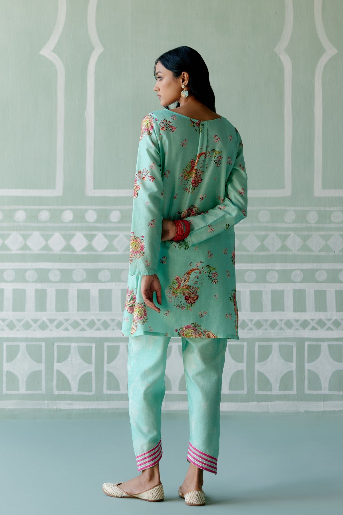 Mint &amp; Fuschia Kurta Set