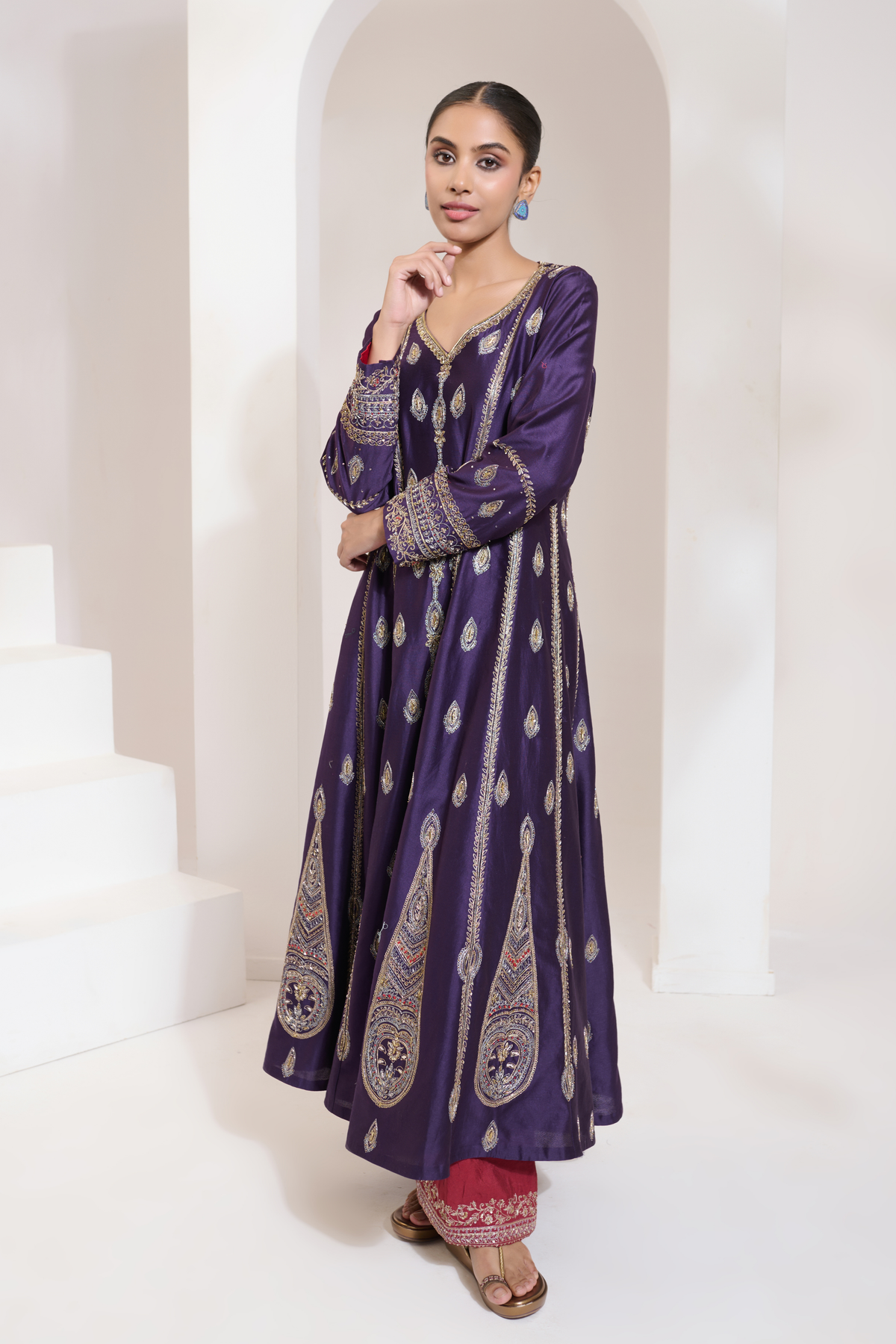 Afsana Anarkali Set Purple