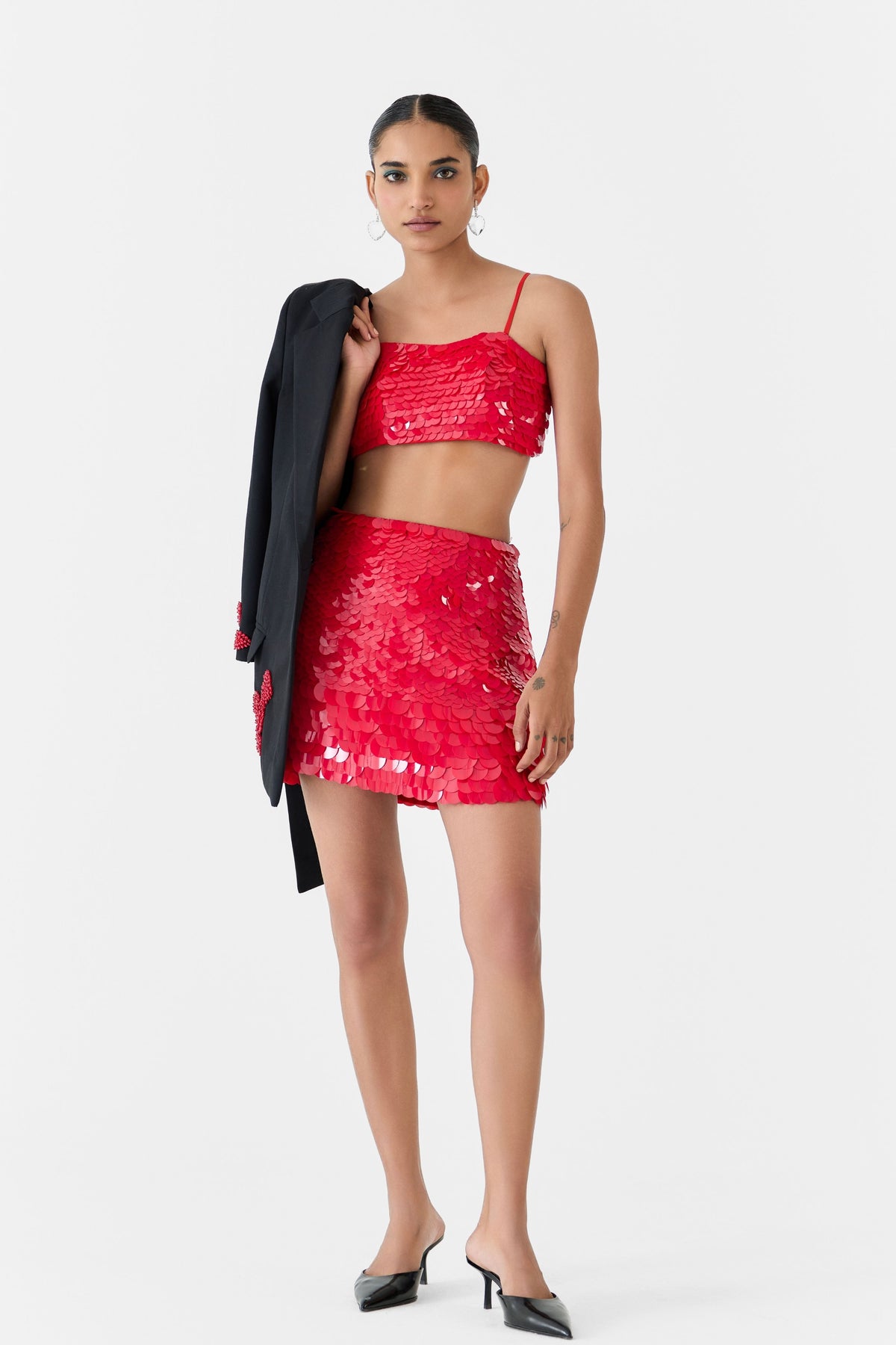 Ruby Sequin Bustier and Skirt