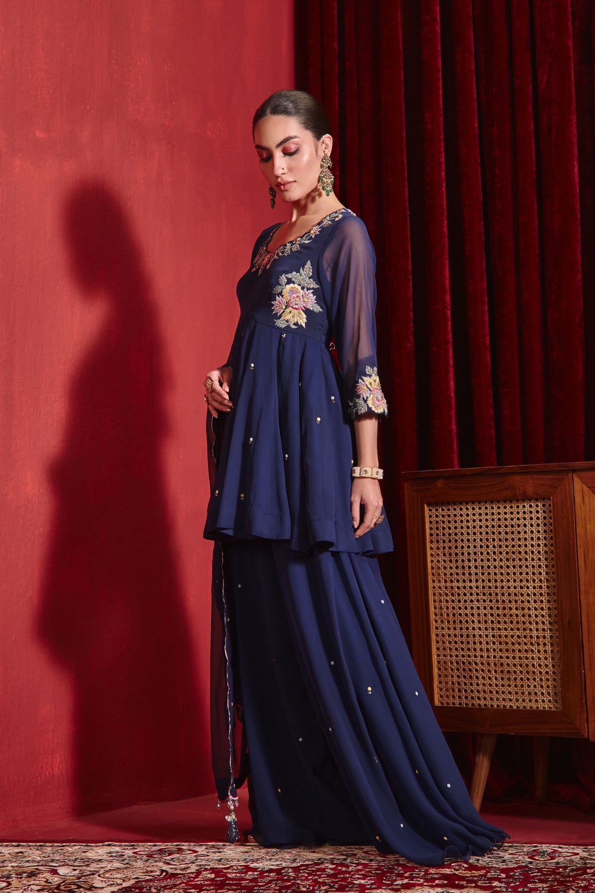 Navy Riddhi Sharara Set