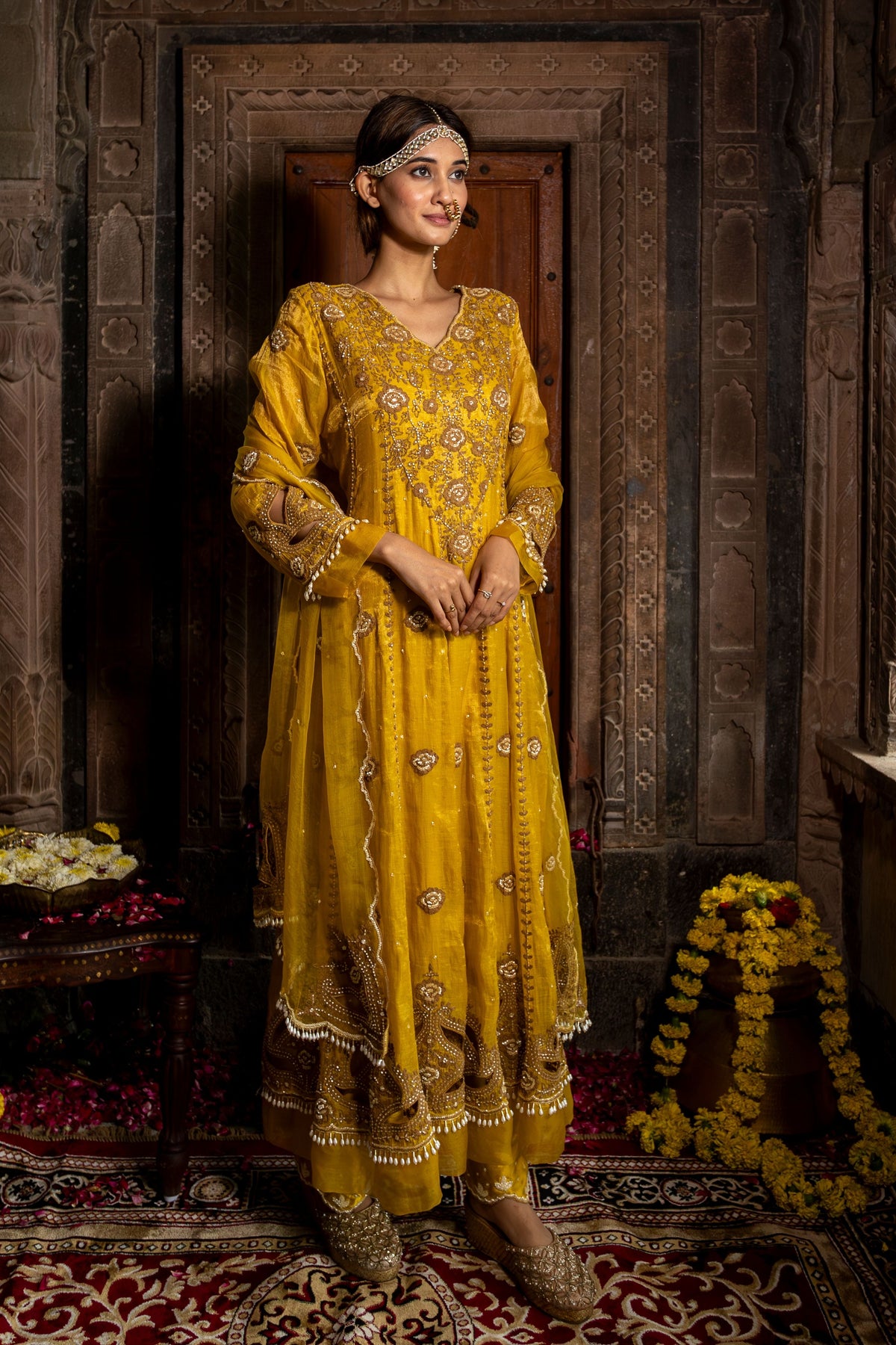 Yellow Anarkali Set