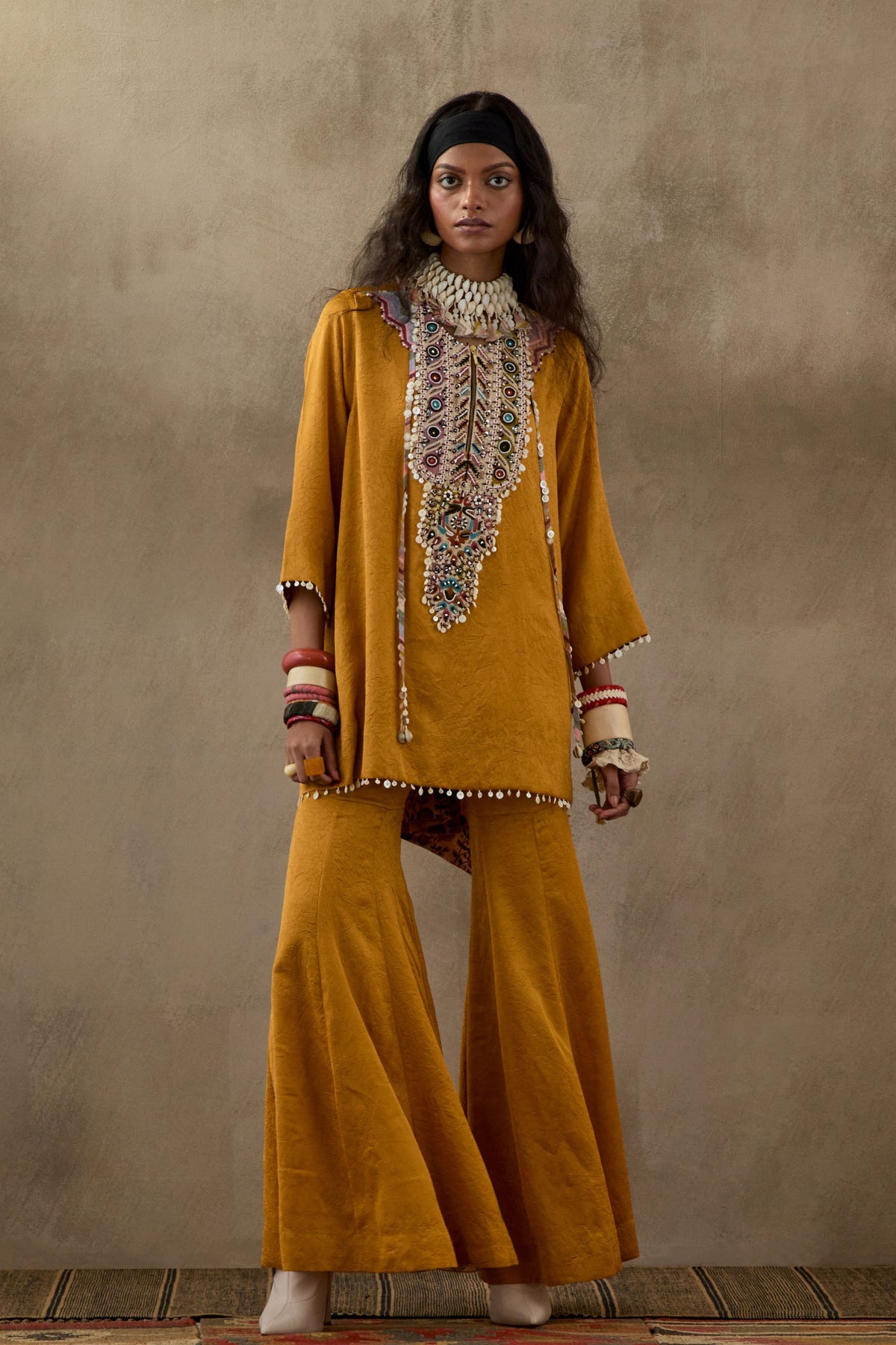 Yellow Topaz Mitra Short Kurta Set