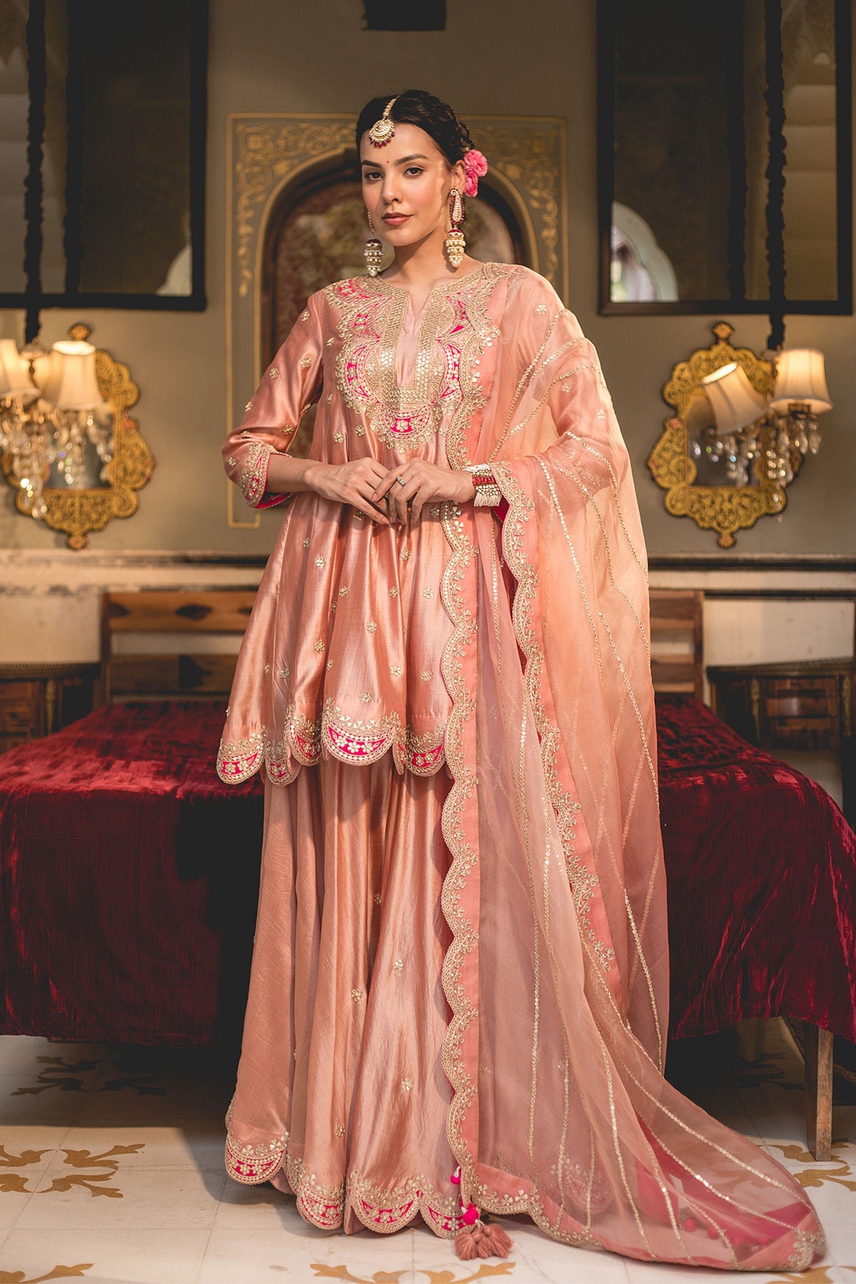 Old Rose Sharara Set