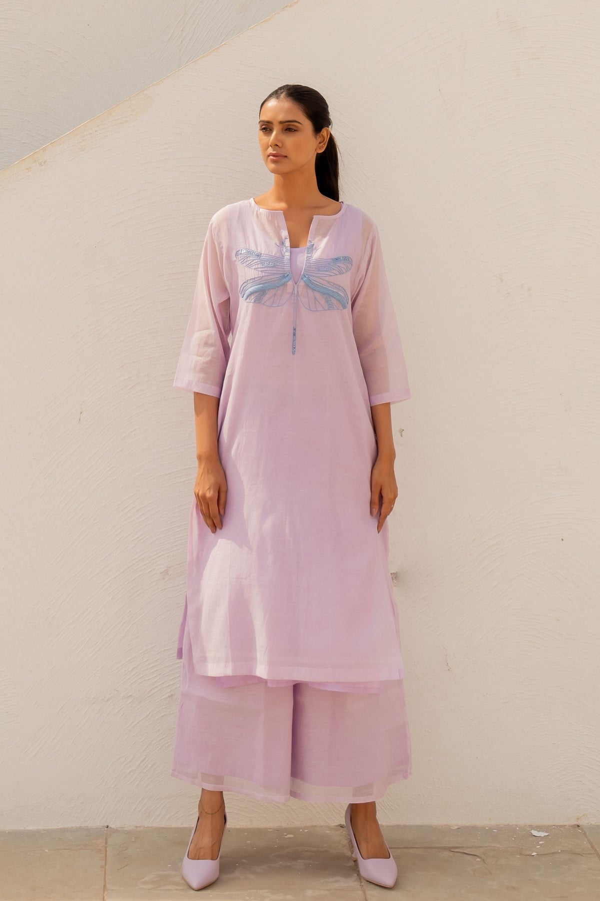 Dragonfly on Thistle Kurta Set