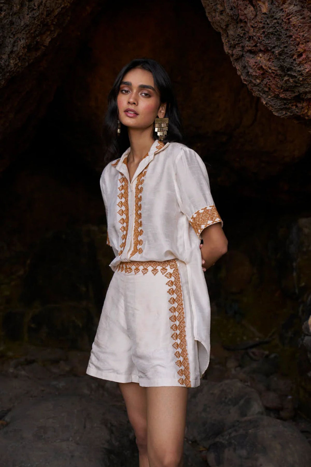 Embroidered Half Sleeve Co-ord Set