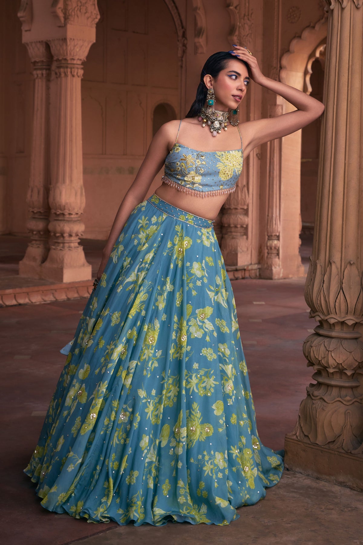 Ice Blue Lehenga Set