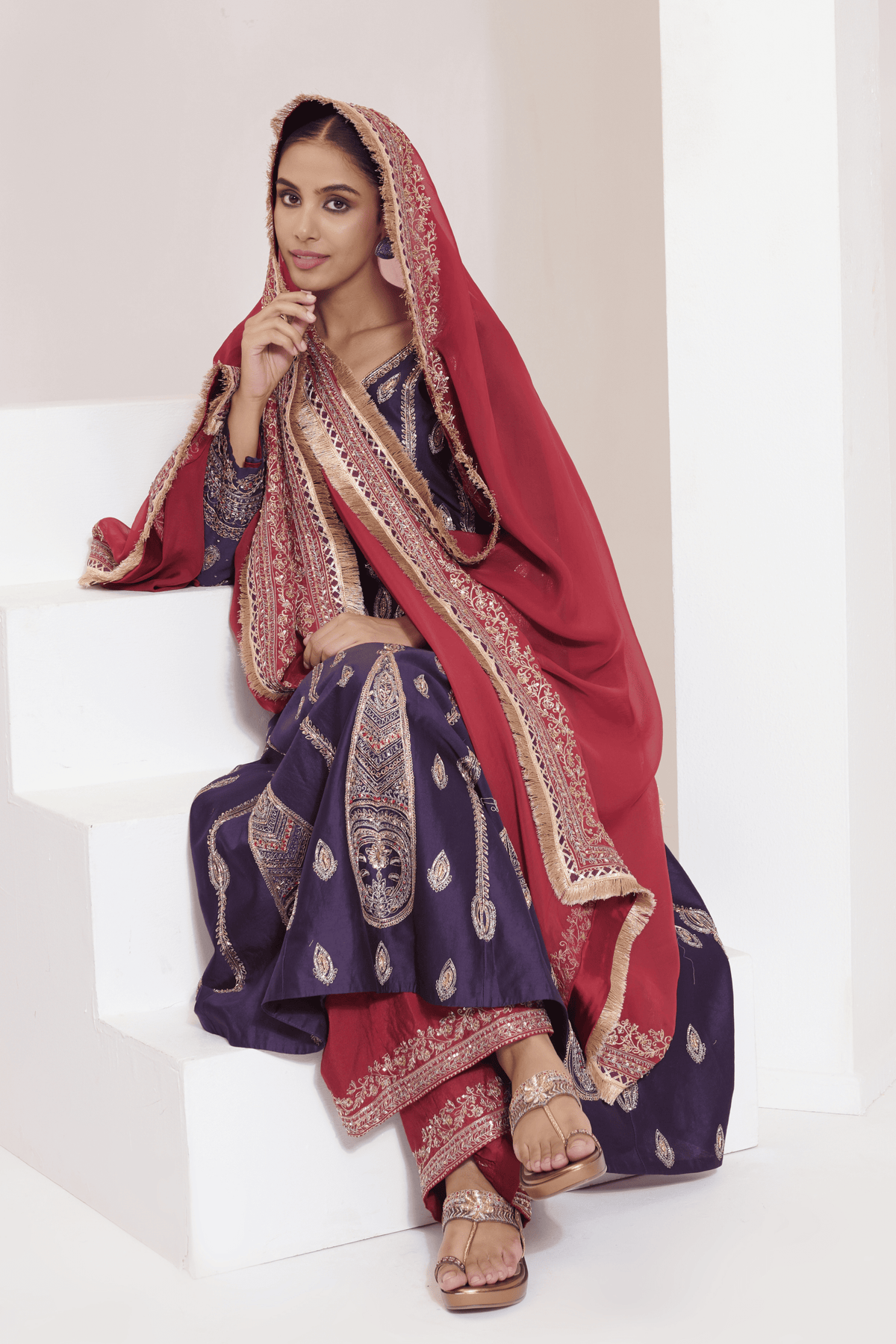 Afsana Anarkali Set Purple