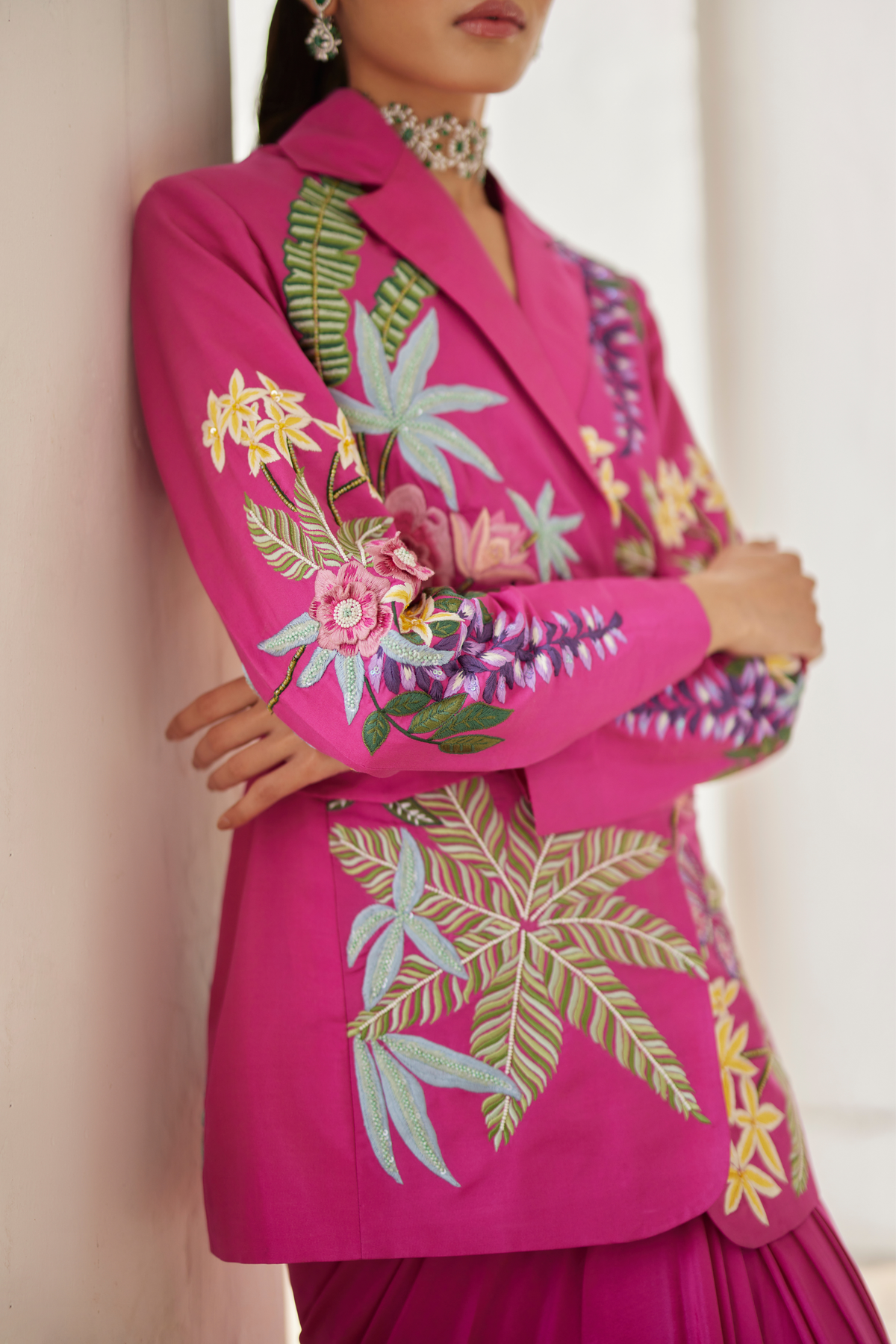 Rani Tropical Dream Embroidered Silk Jacket