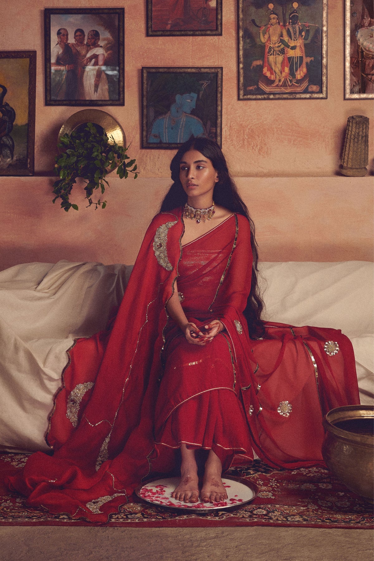 Yajnaseni Red Saree