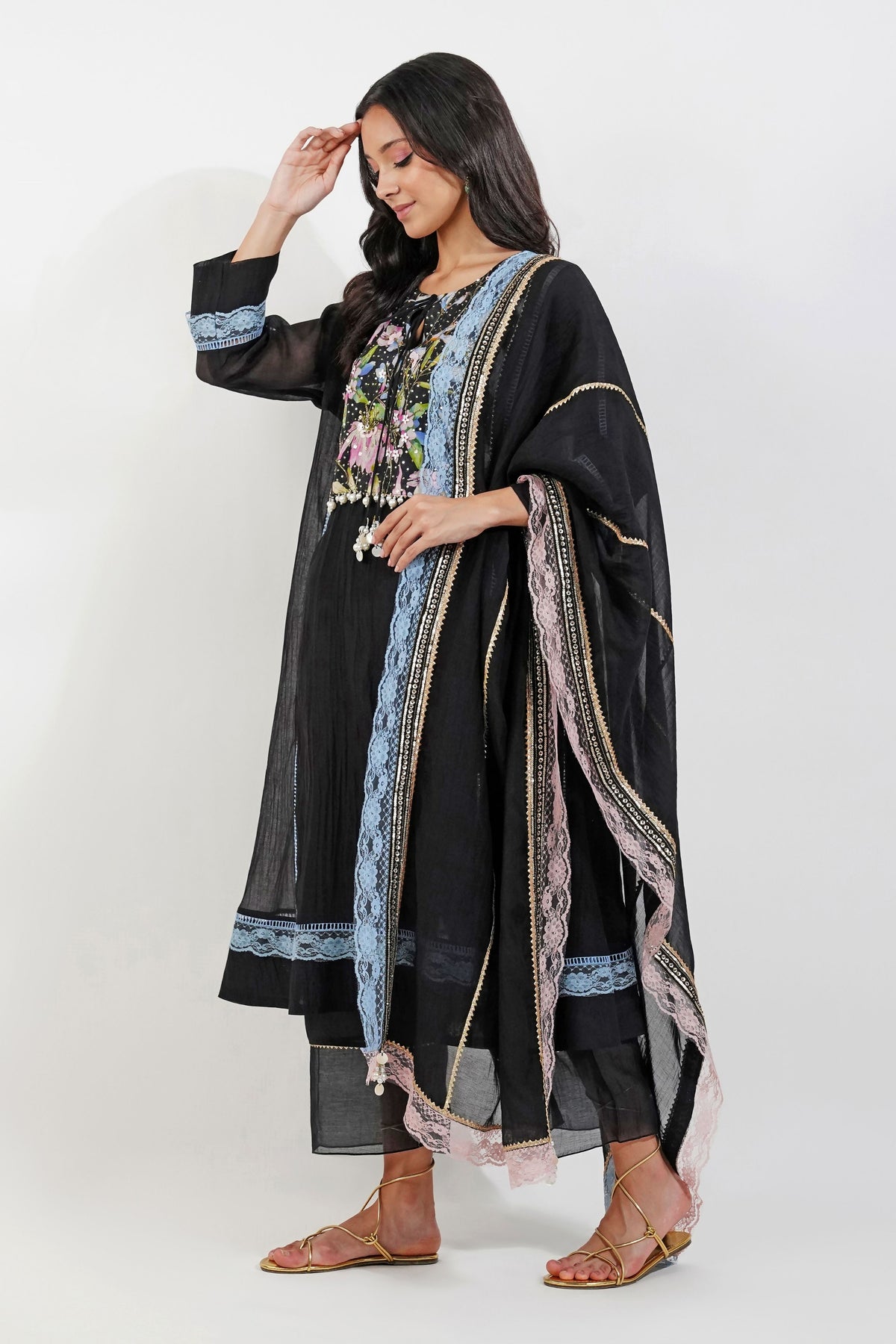 Summer Floral Panelled Kurta Set