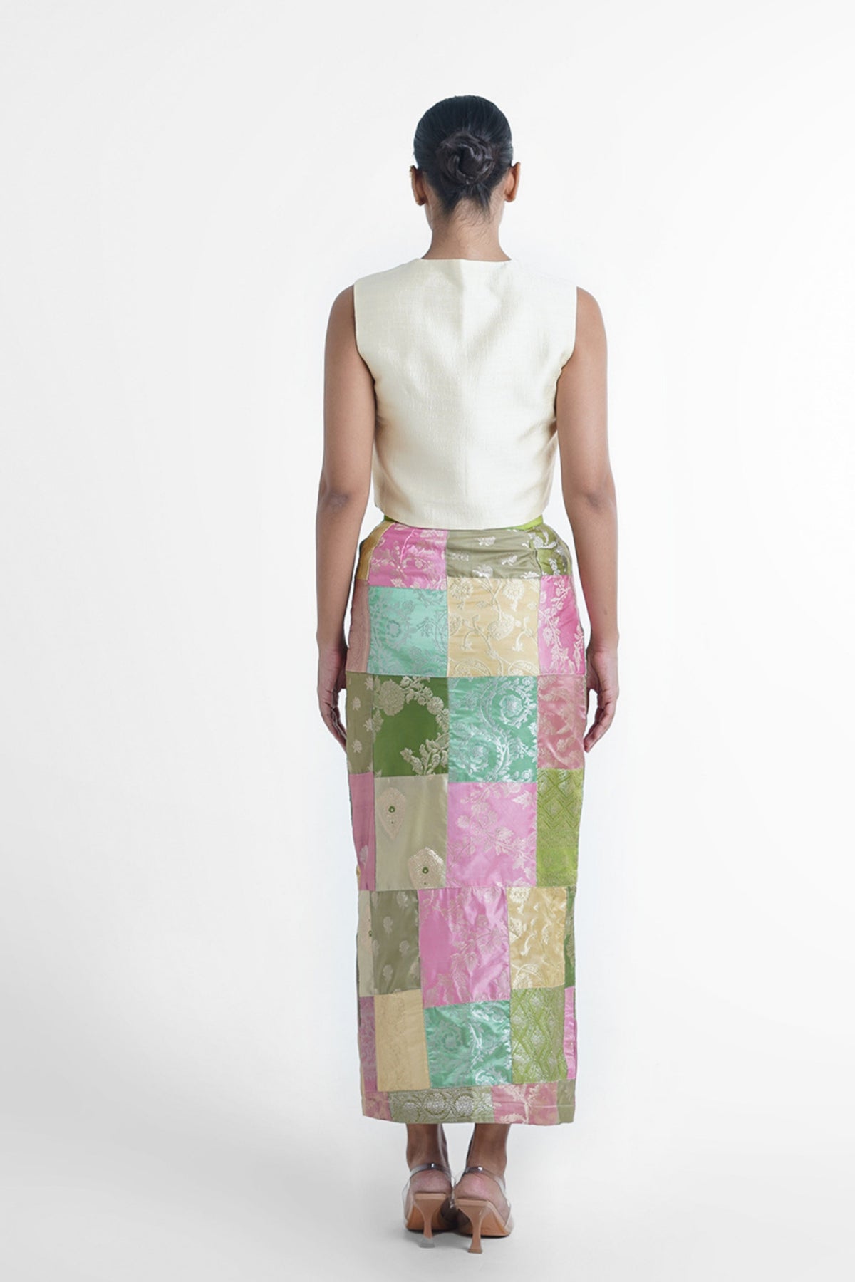 Cheri Upcycled Silk Pencil Skirt