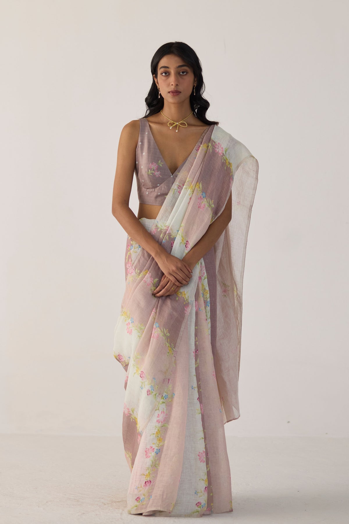 Meander Brown Sari