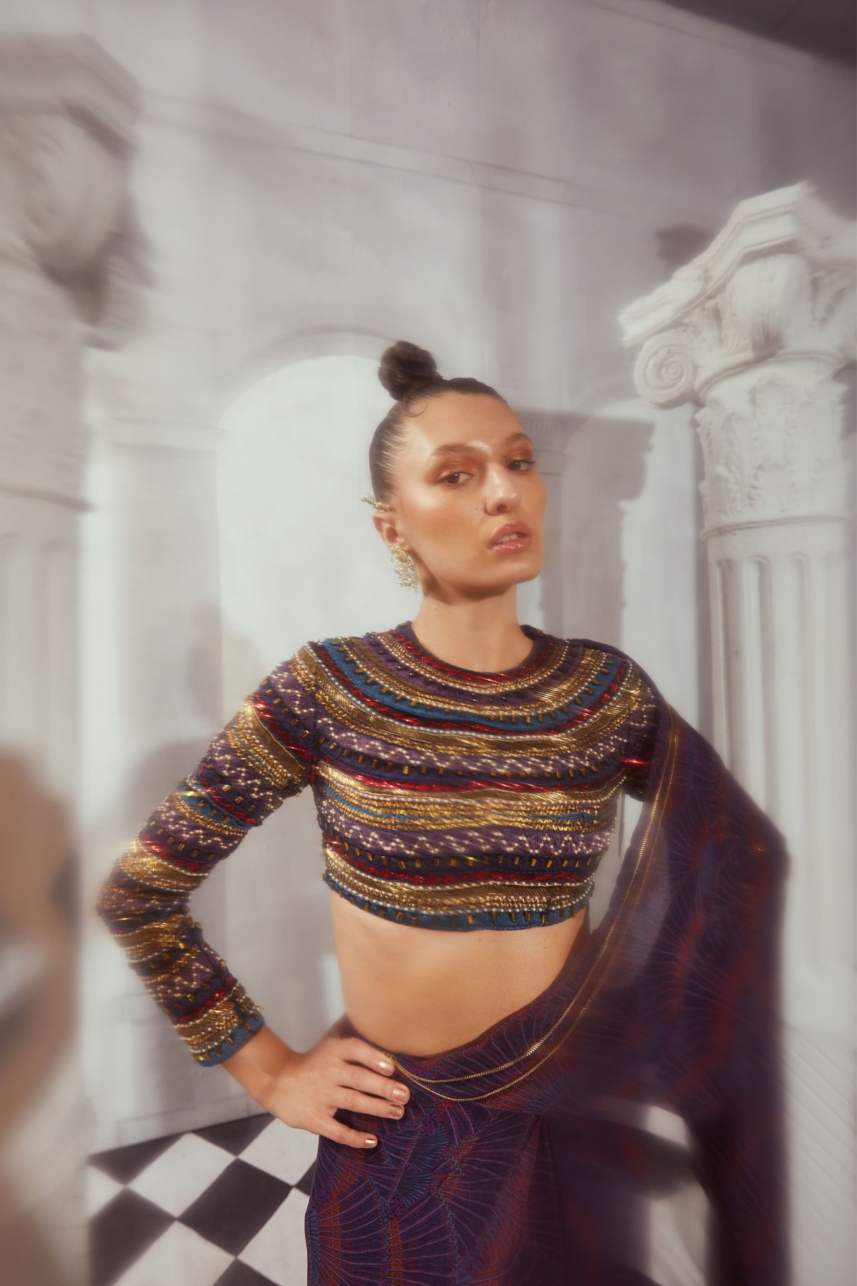 Byzantine Embriored Crop Top